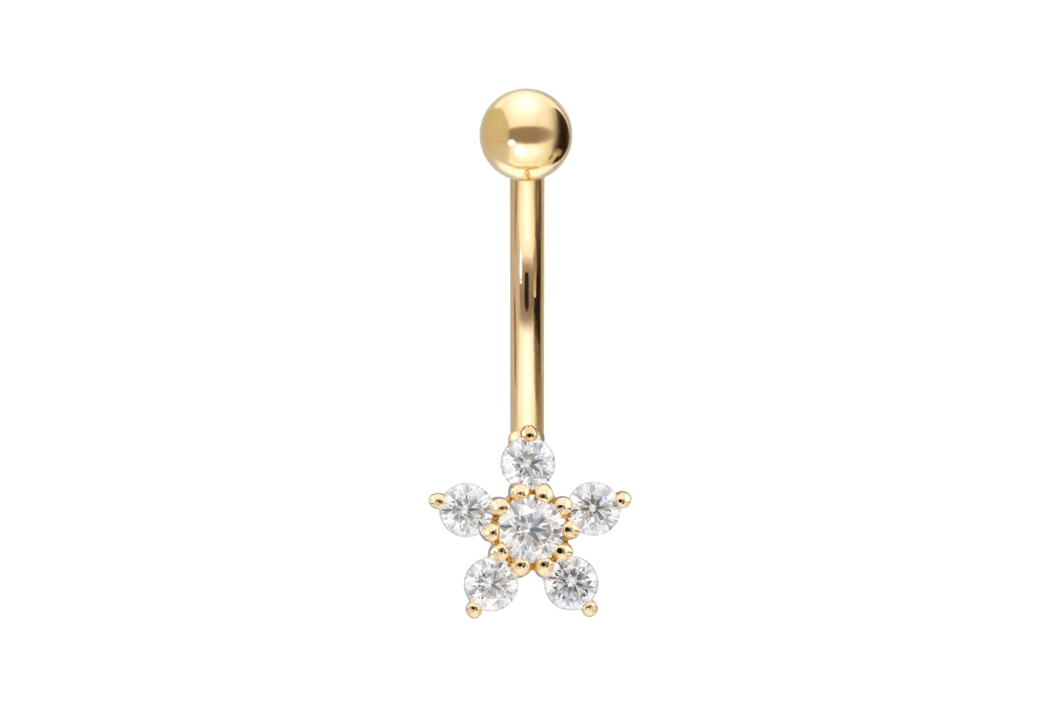 18 carat gold bananabell MOISSANITE FLOWER