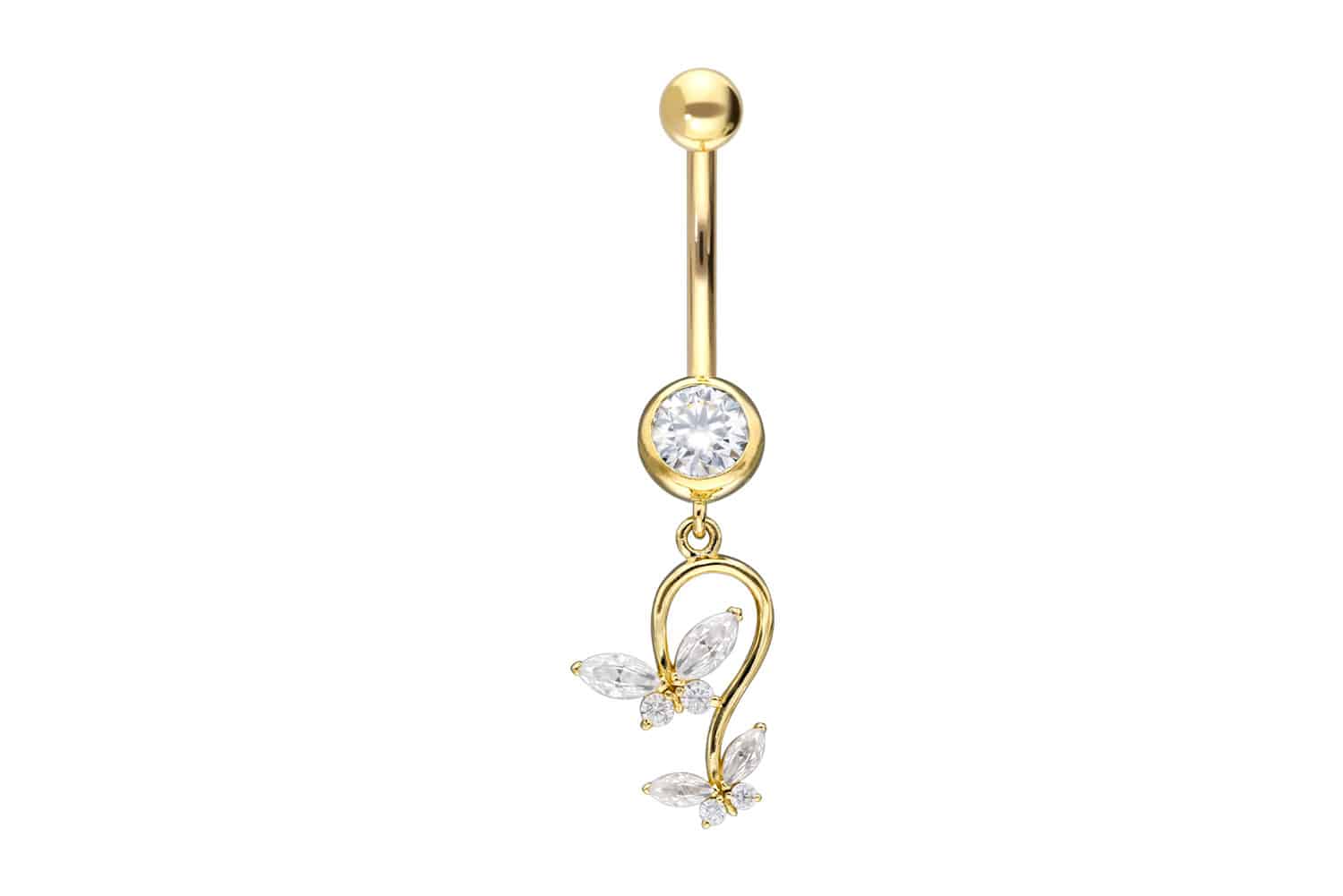 18 carat gold bananabell 2 MOISSANITE BUTTERFLIES
