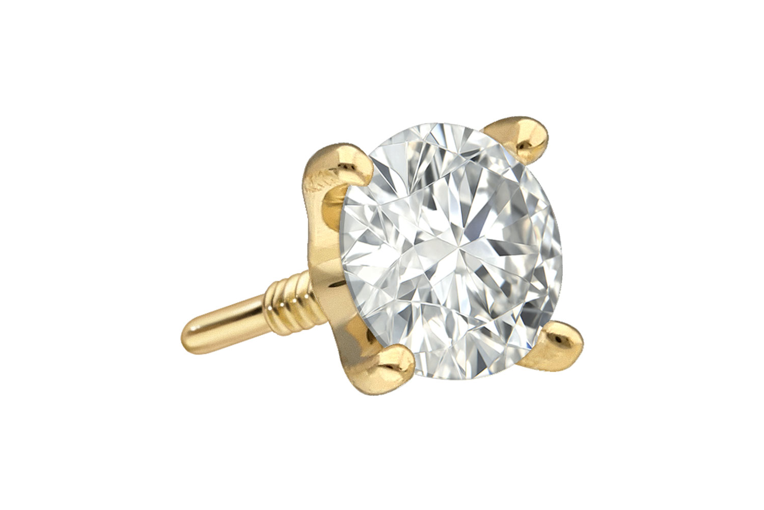 18 Karat Gold Schraubaufsatz mit Außengewinde DIAMANT