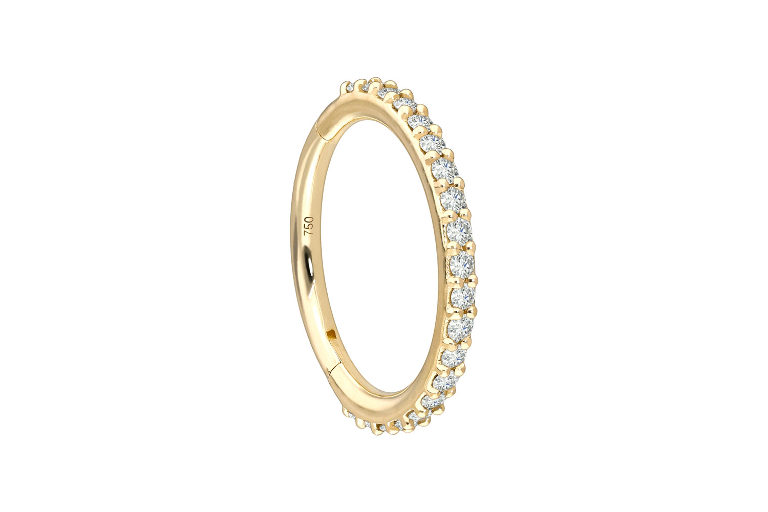 18 Karat Gold Segmentring Clicker EINGEFASSTE DIAMANTEN