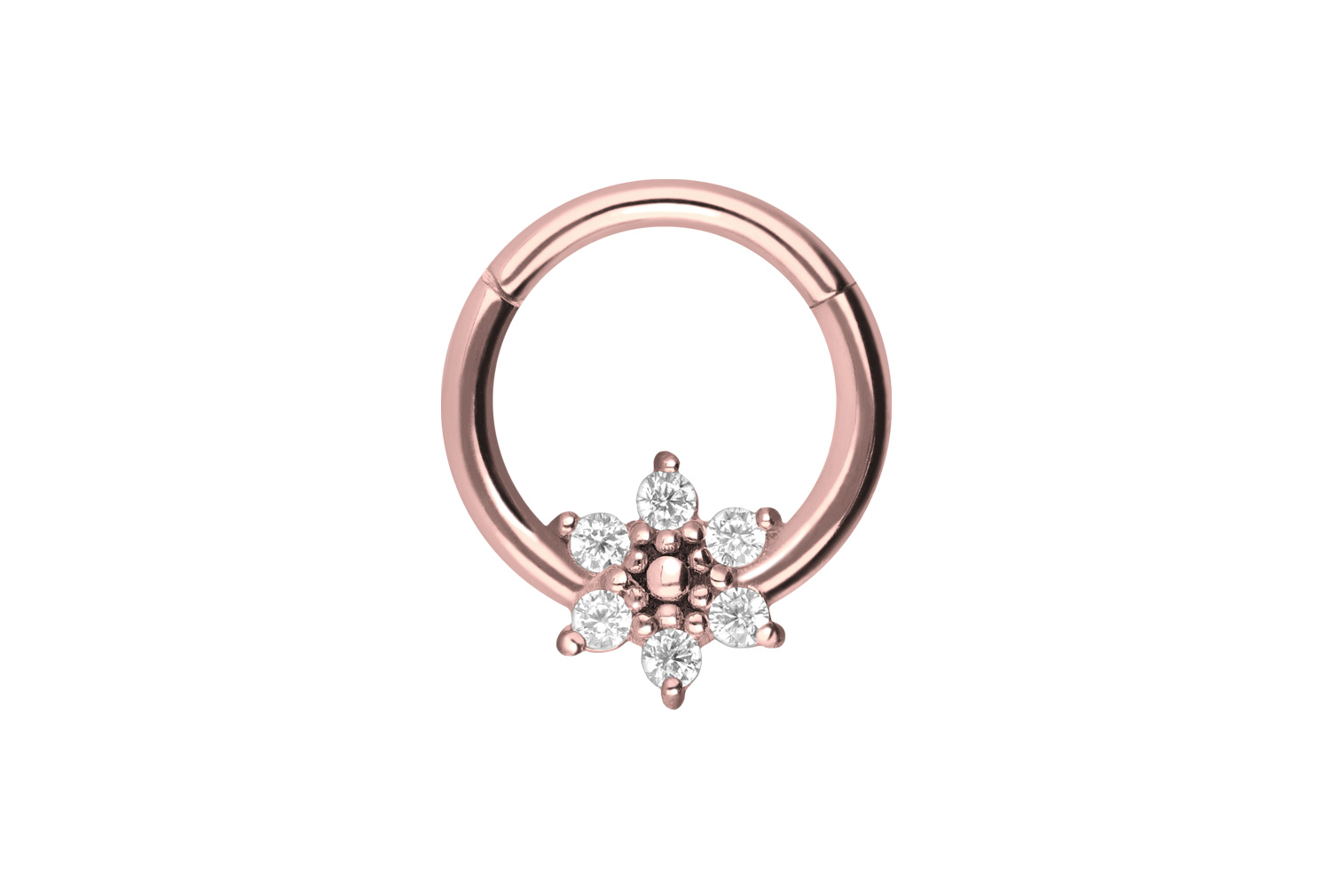 Chirurgenstahl Segmentring Clicker KRISTALLBLUME