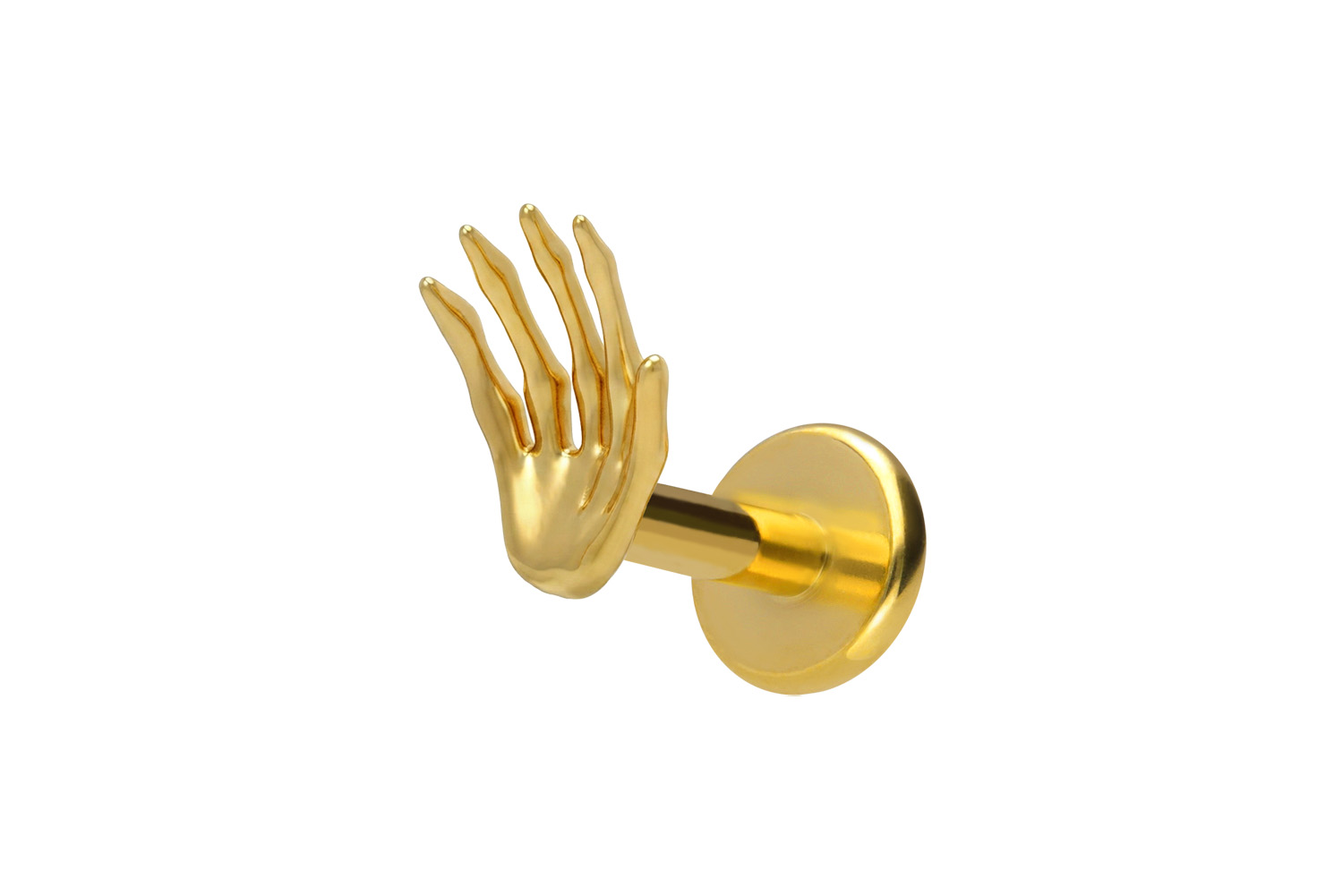 Titan Labret mit Innengewinde SKELETTHAND