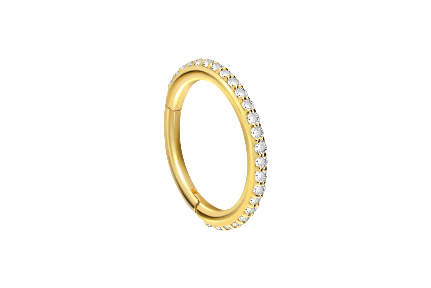 18 Karat Gold Segmentring Clicker EINGEFASSTE DIAMANTEN ++SALE++