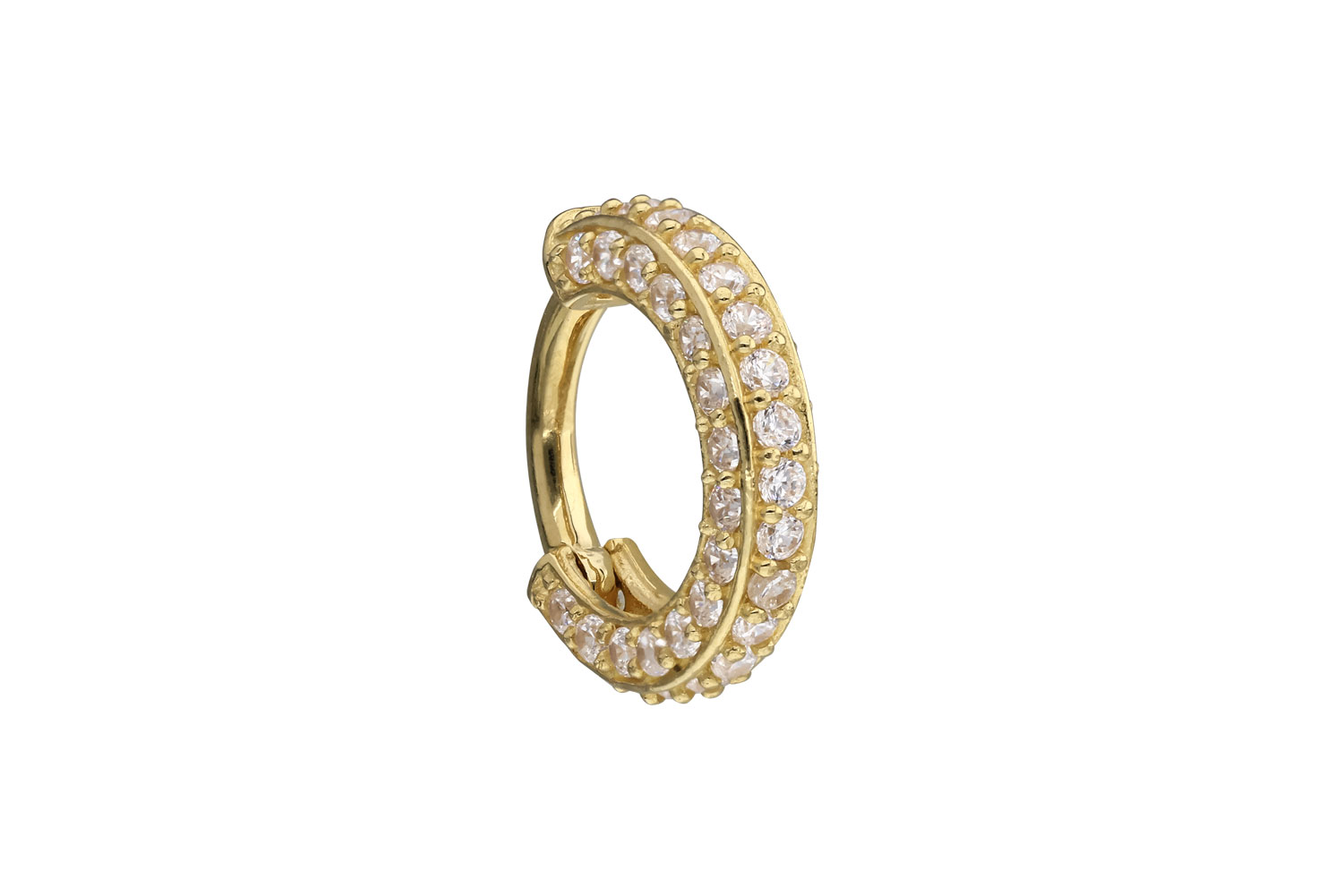 18 carat gold segment ring clicker MOISSANITE BORDER