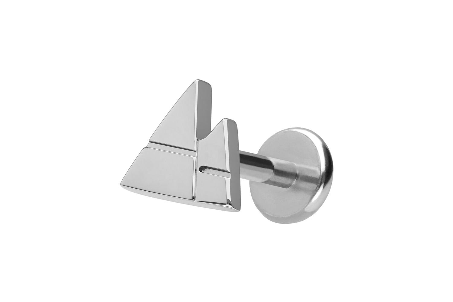 Titanium labret with push fit 2 PYRAMIDS
