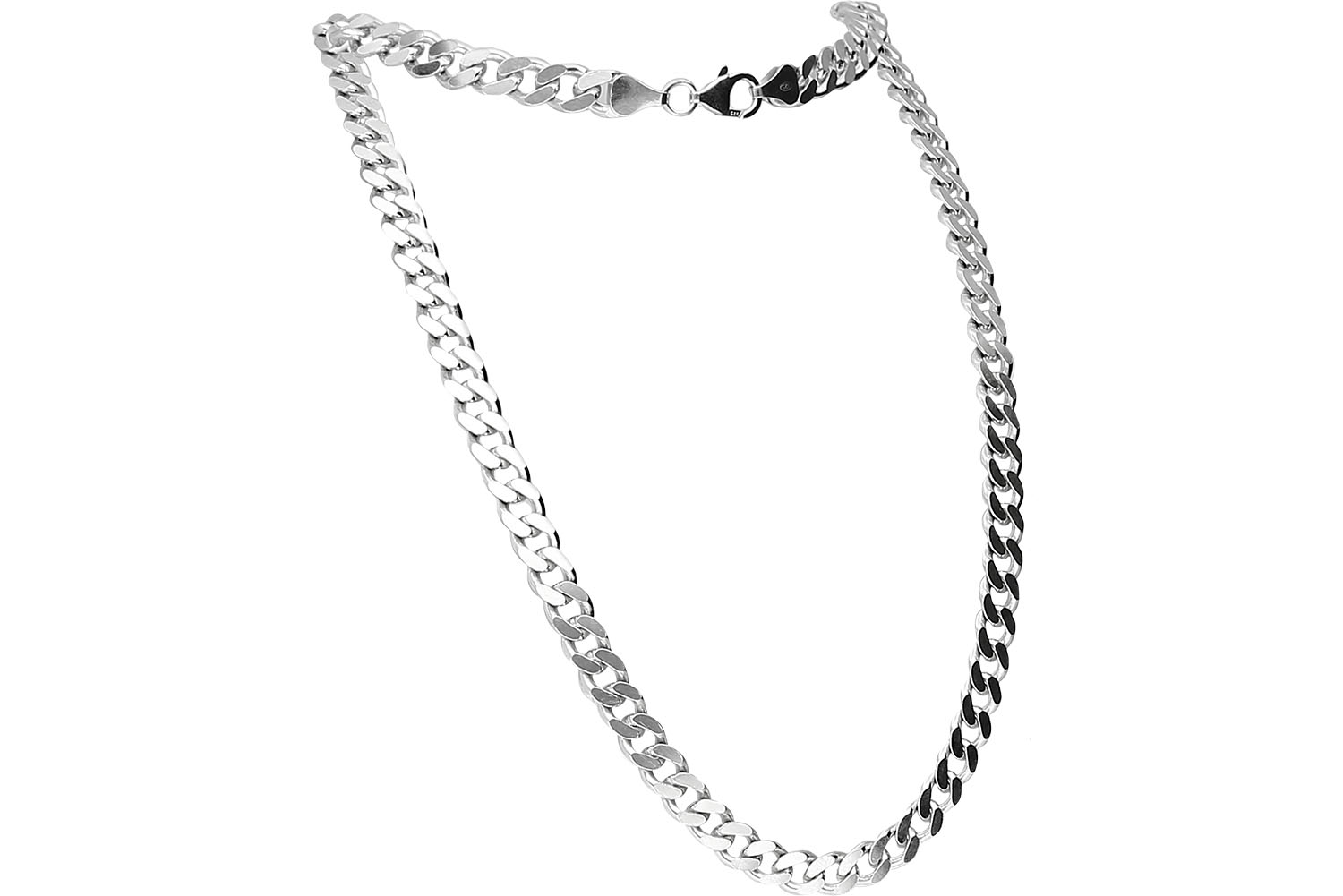 925 silver curb chain rhodium-plated
