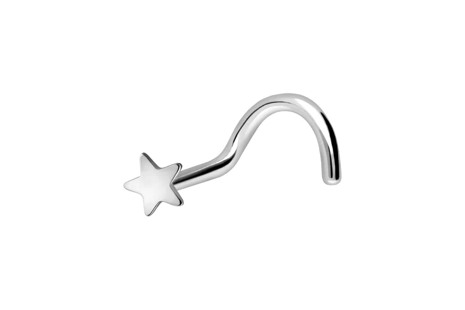 Surgical steel nose stud spiral STAR