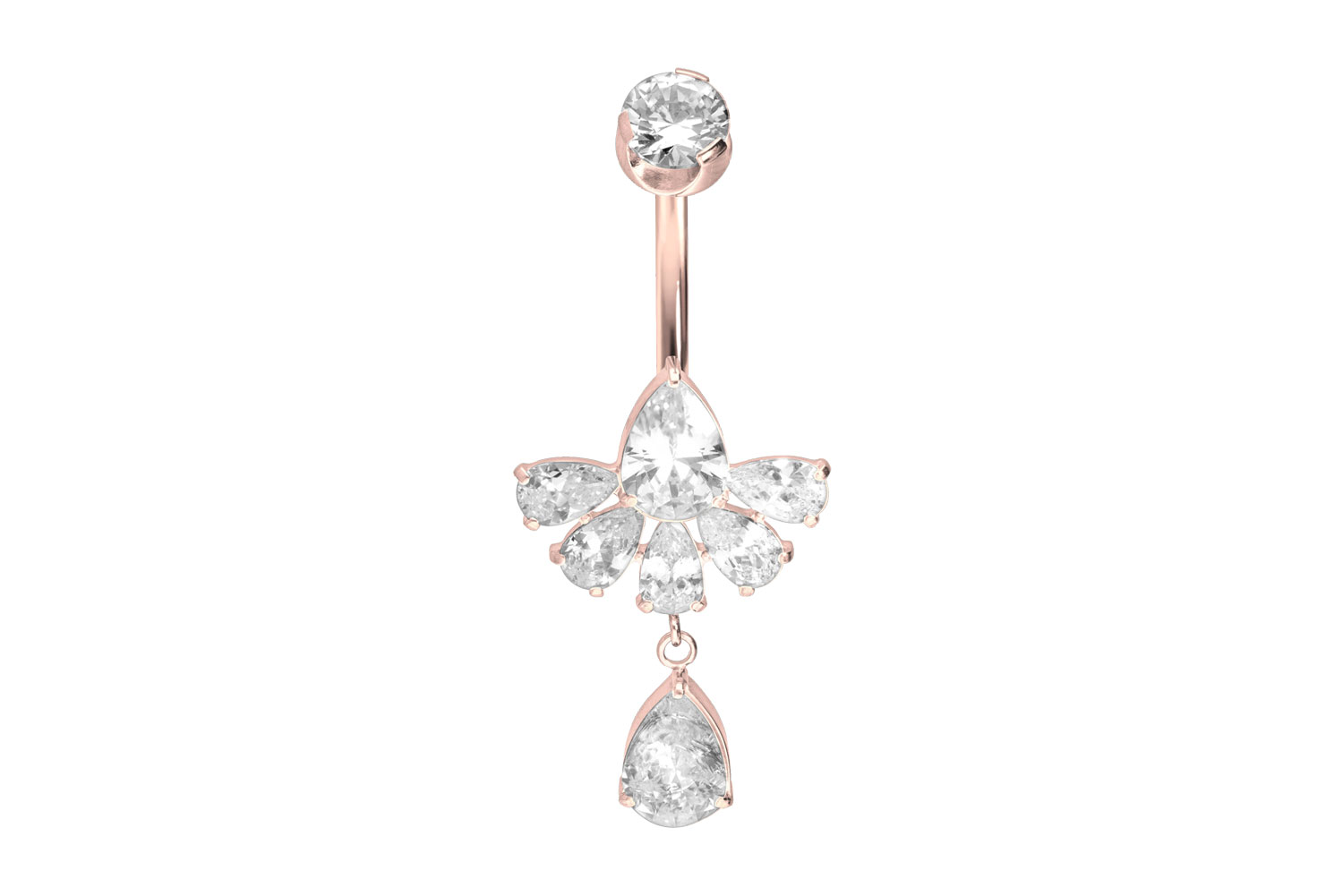 Titan Bananabell mit Innengewinde KRISTALLFÄCHER + KRISTALLTROPFEN