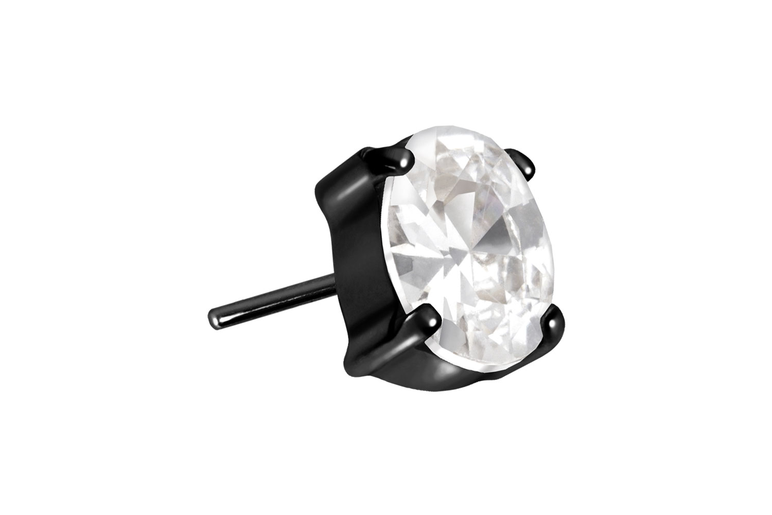 Titan Aufsatz mit Push Pin EINGEFASSTES KRISTALLOVAL