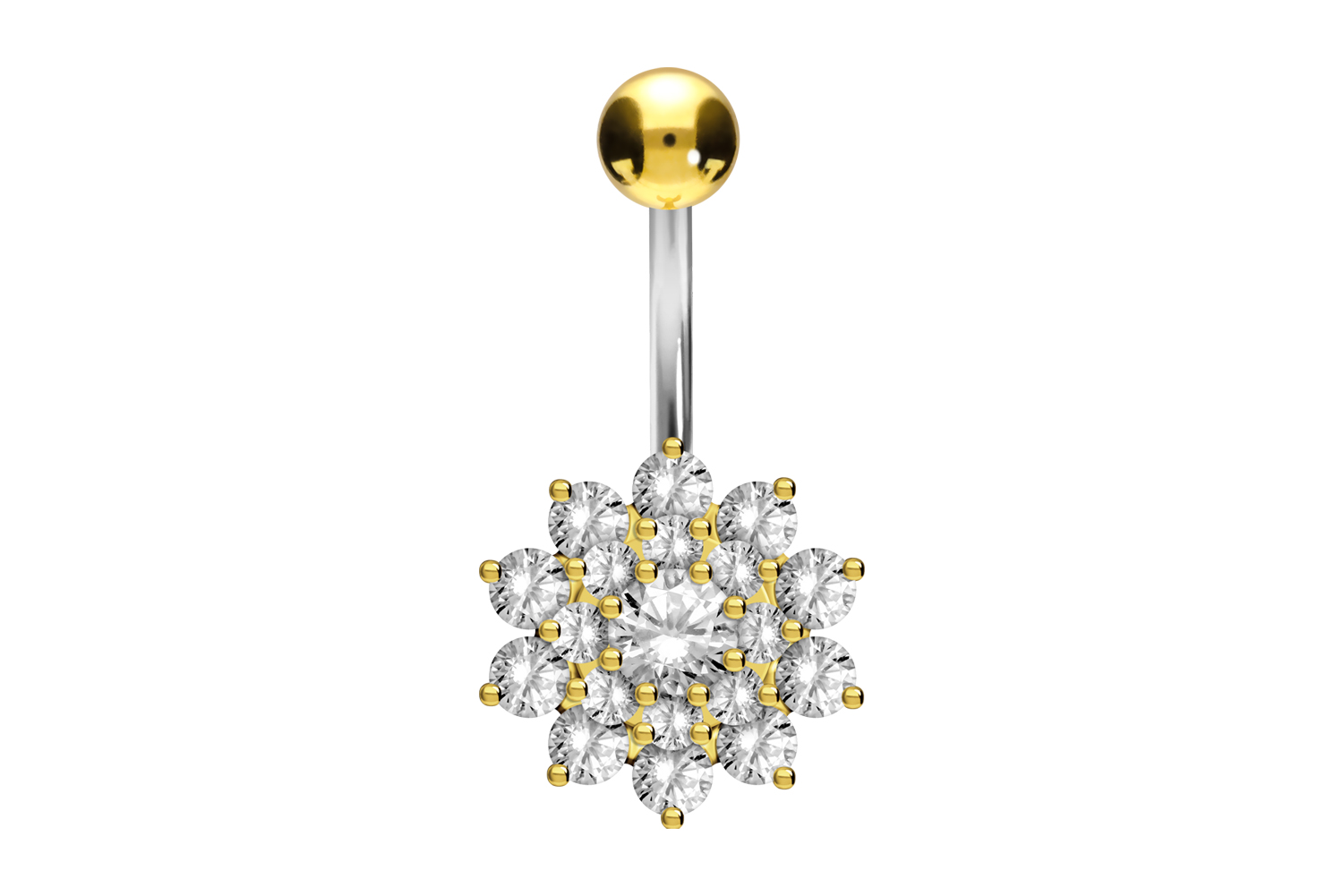 Titan Bananabell mit 925er Silber-Design KRISTALLBLUME