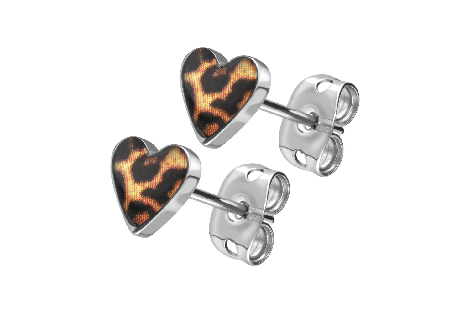 Titan Ohrstecker LEOPARDENHERZ