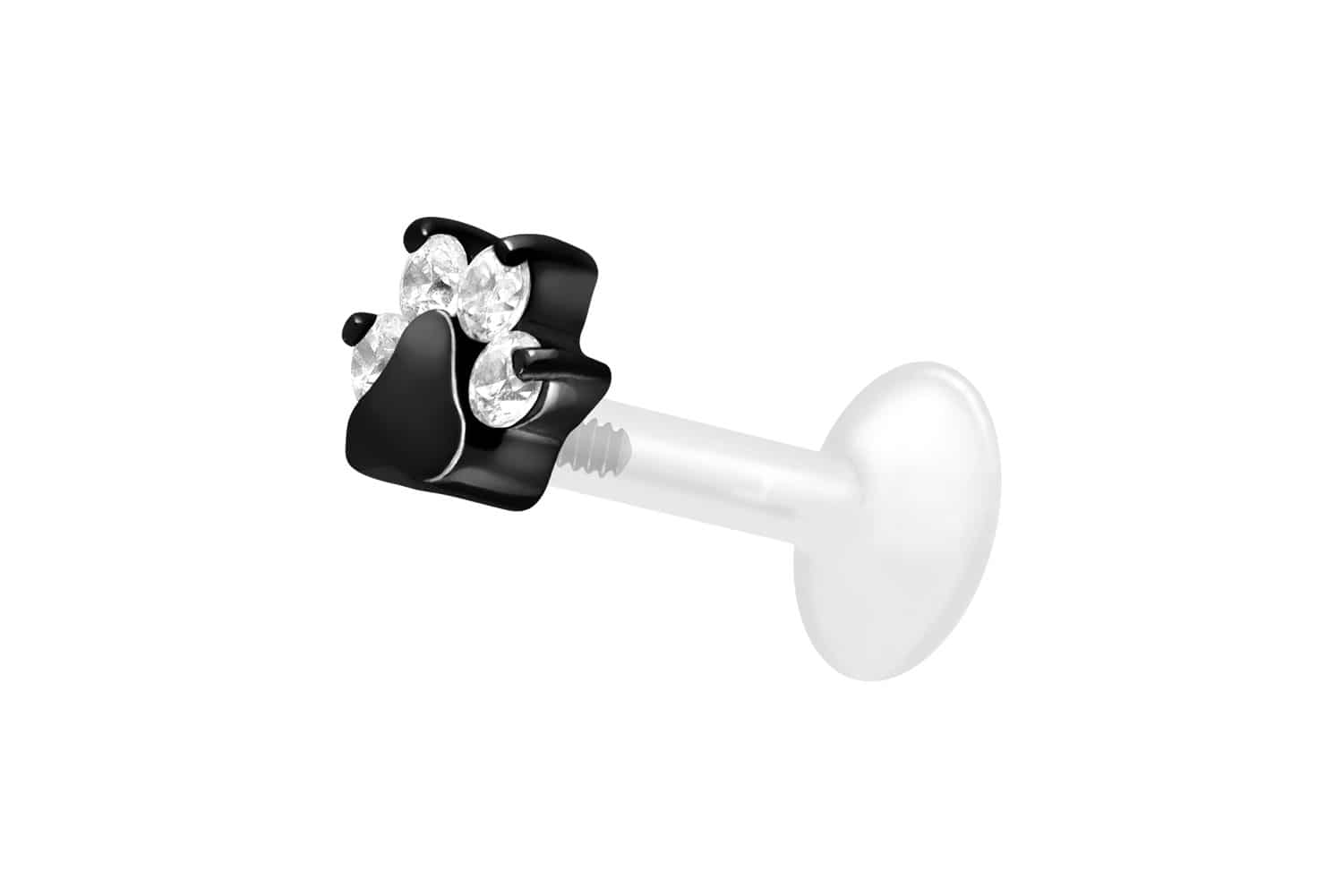 PTFE Labret mit Innengewinde + Titan-Aufsatz KRISTALLPFOTE