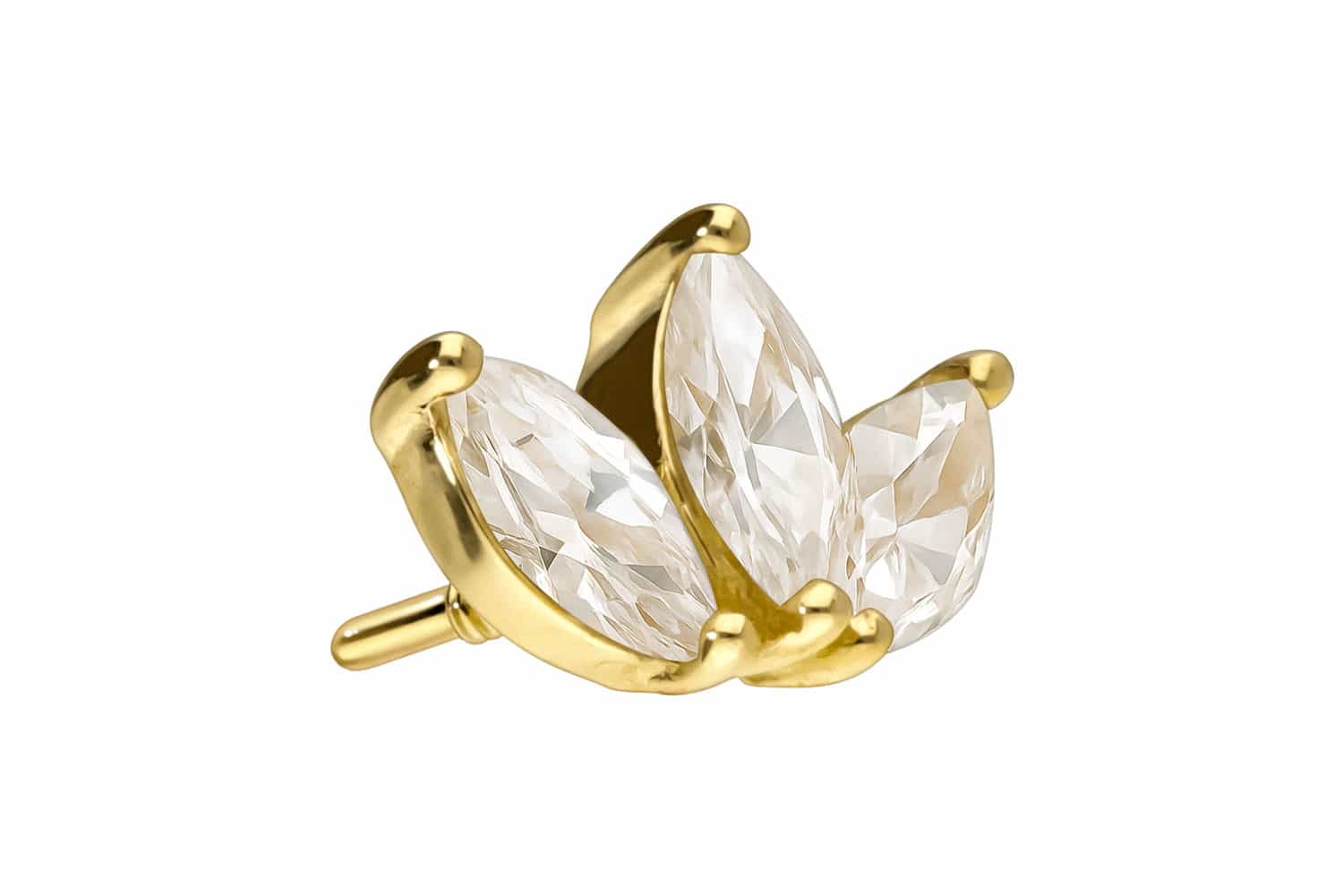 18 Karat Gold Schraubaufsatz mit Außengewinde DIAMANT-LOTUSBLÜTE