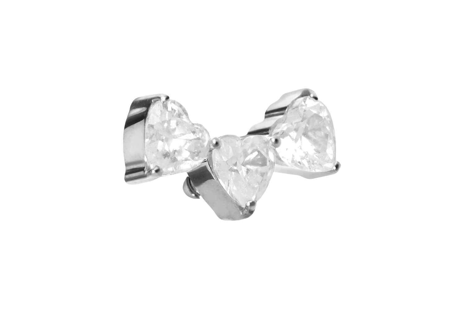 Titanium screw-in attachment with external thread 3 CRYSTAL HEARTS