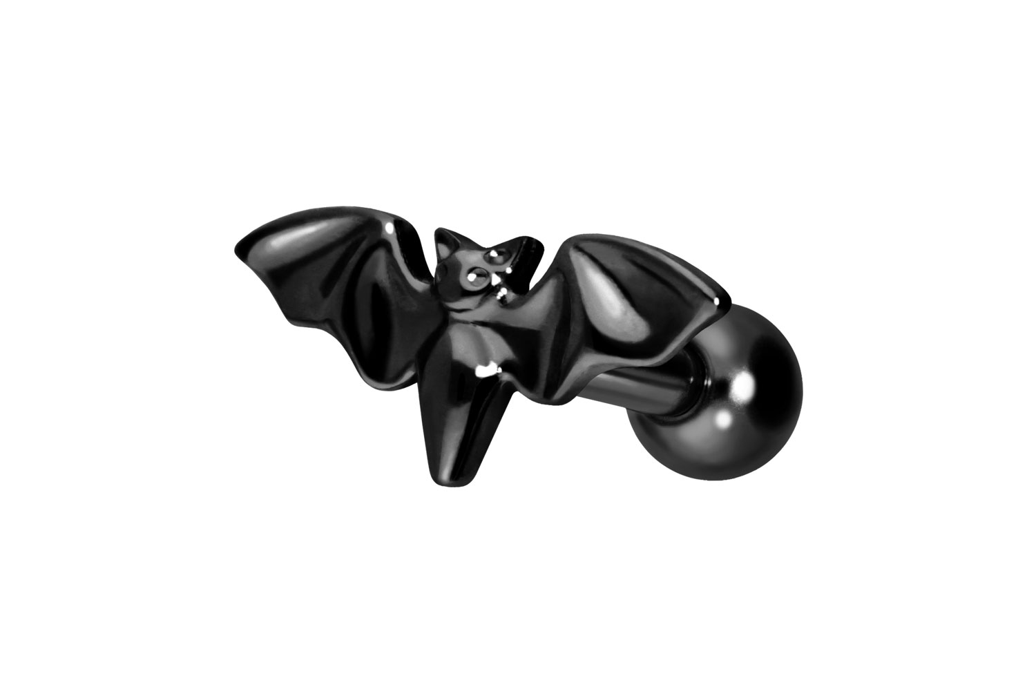 Titan Ohrpiercing mit Innengewinde FLEDERMAUS