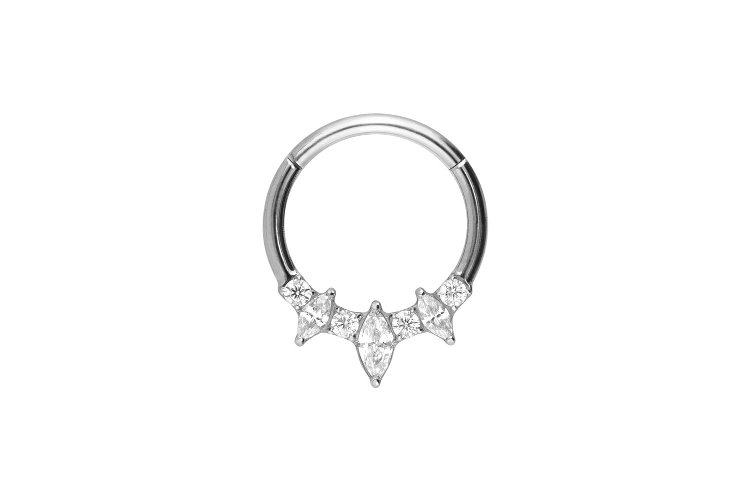 Titan Segmentring Clicker EINGEFASSTE KRISTALLTROPFEN + KRISTALLE