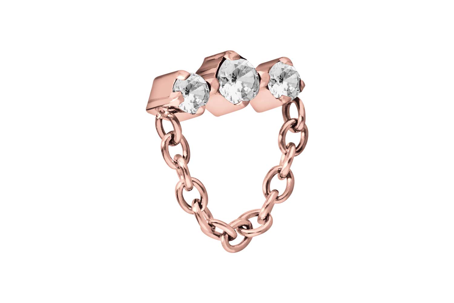 Titan Aufsatz mit Push Pin 3 EINGEFASSTE KRISTALLE + KETTE