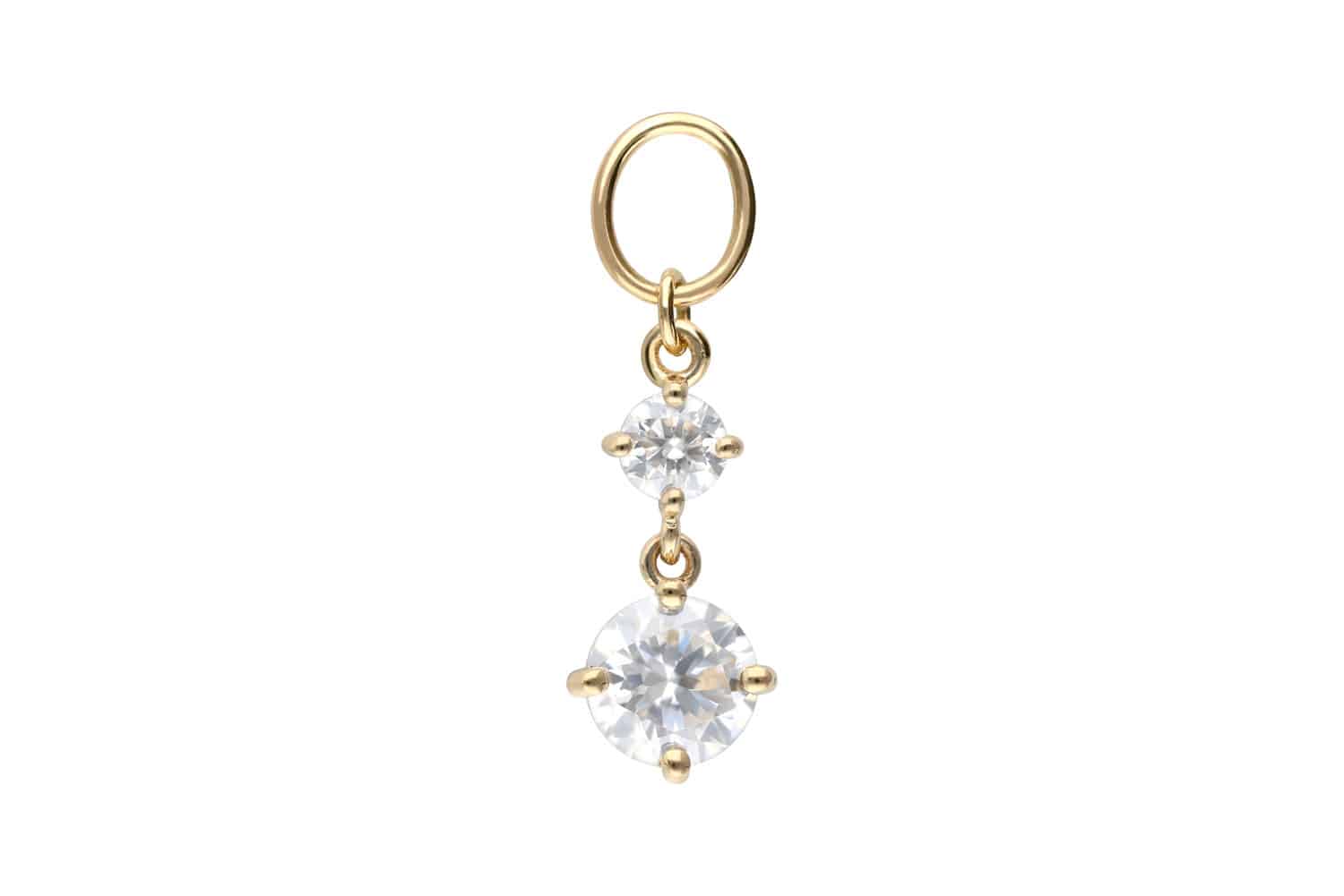 18 carat gold pendant for clickers 2 SET MOISSANITES