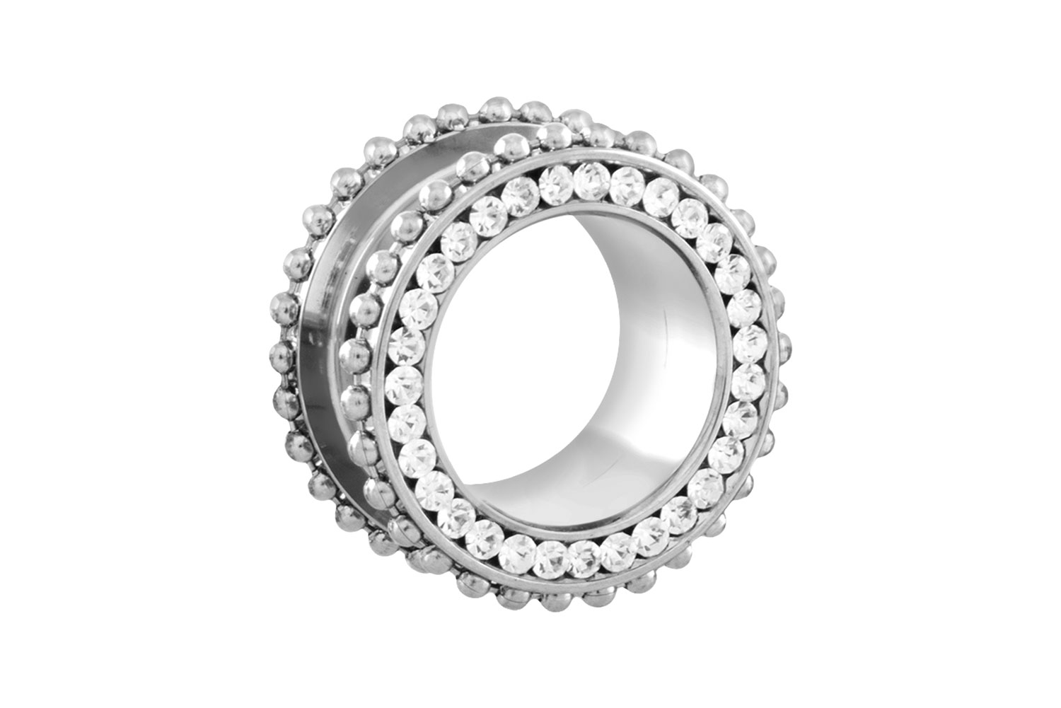 Chirurgenstahl Tunnel KRISTALL + KUGELRAND ++SALE++