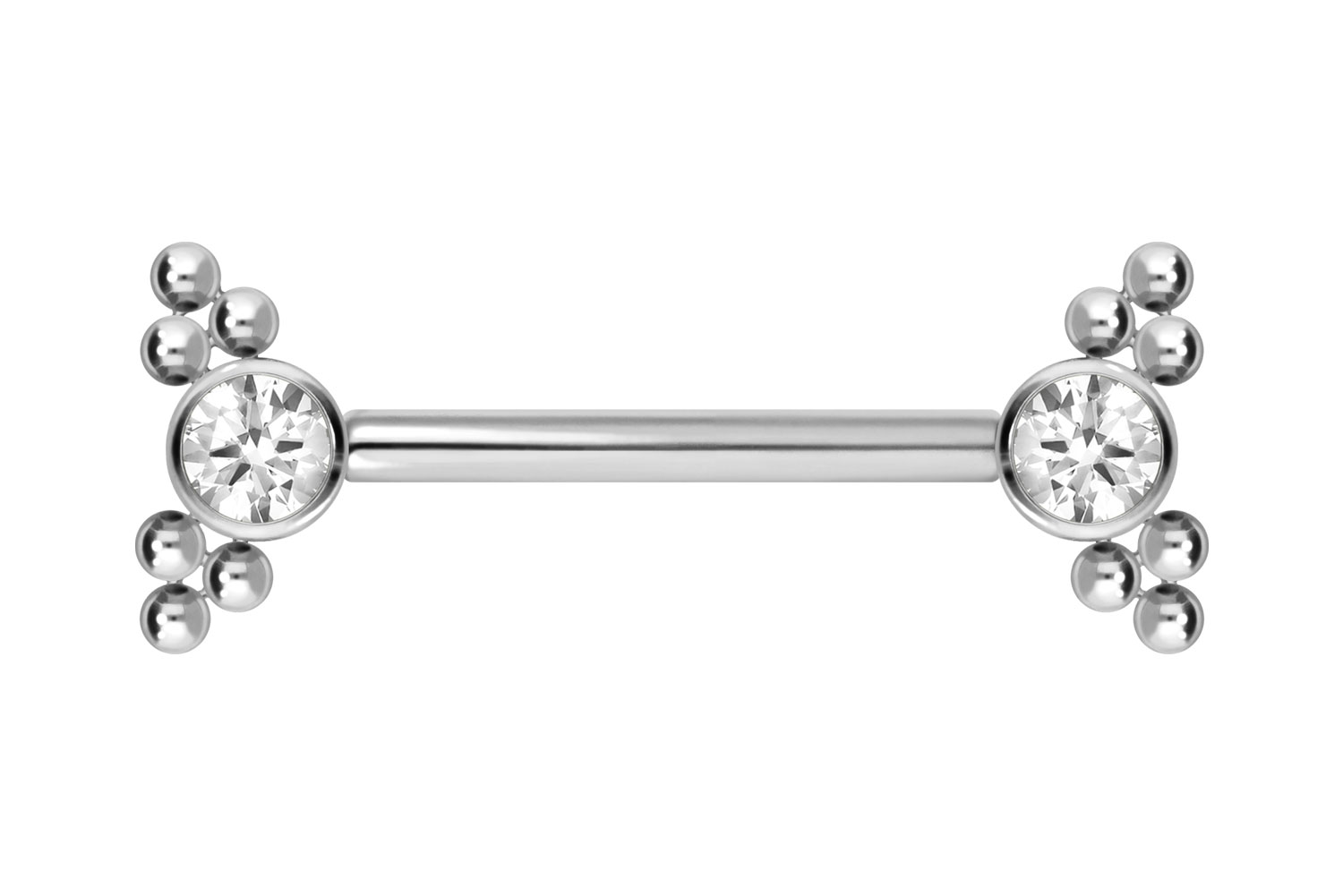 Titan Barbell mit Push Fit KRISTALL + 2 KUGELDREIECKE
