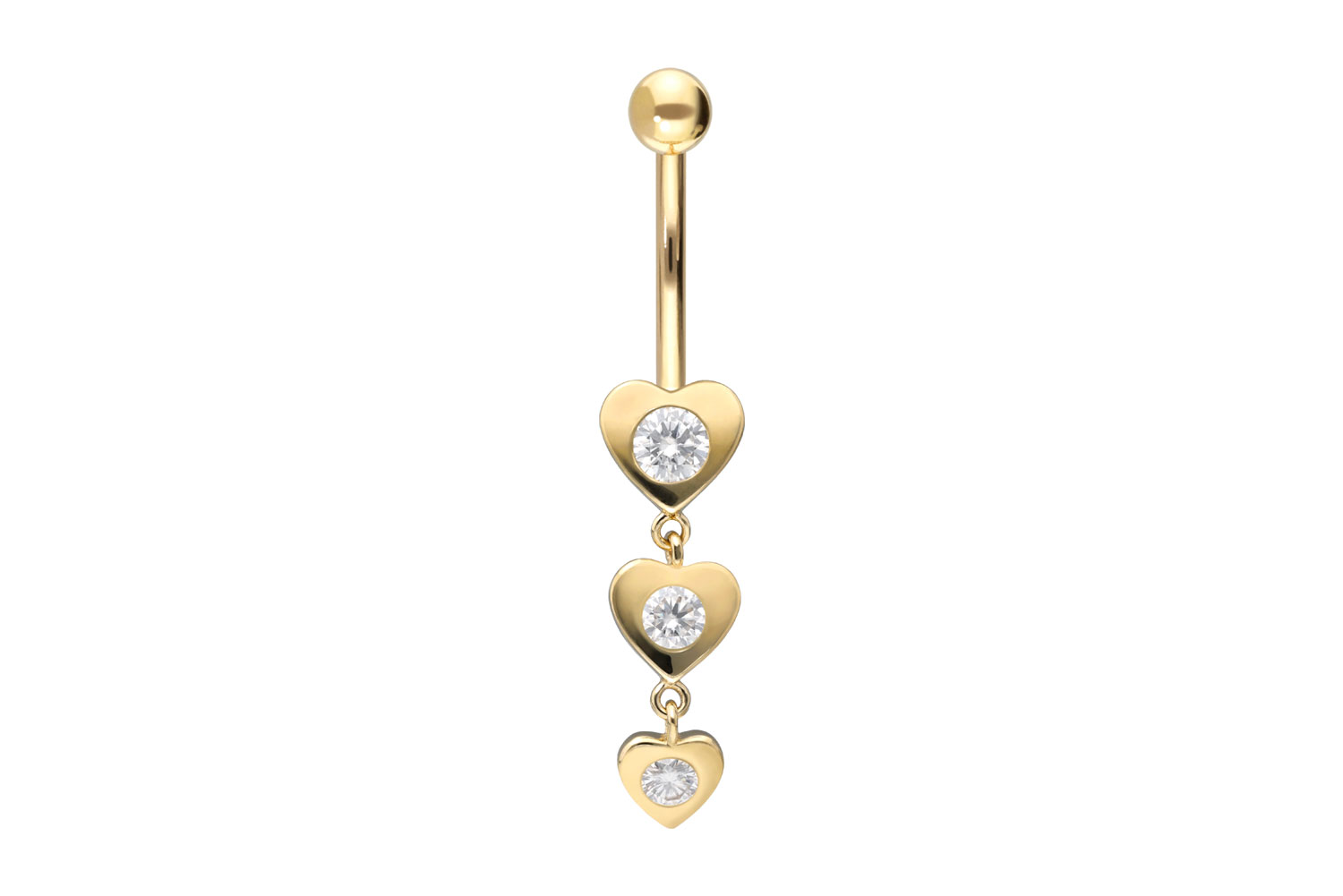 18 carat gold bananabell MOISSANITES + 3 HEARTS