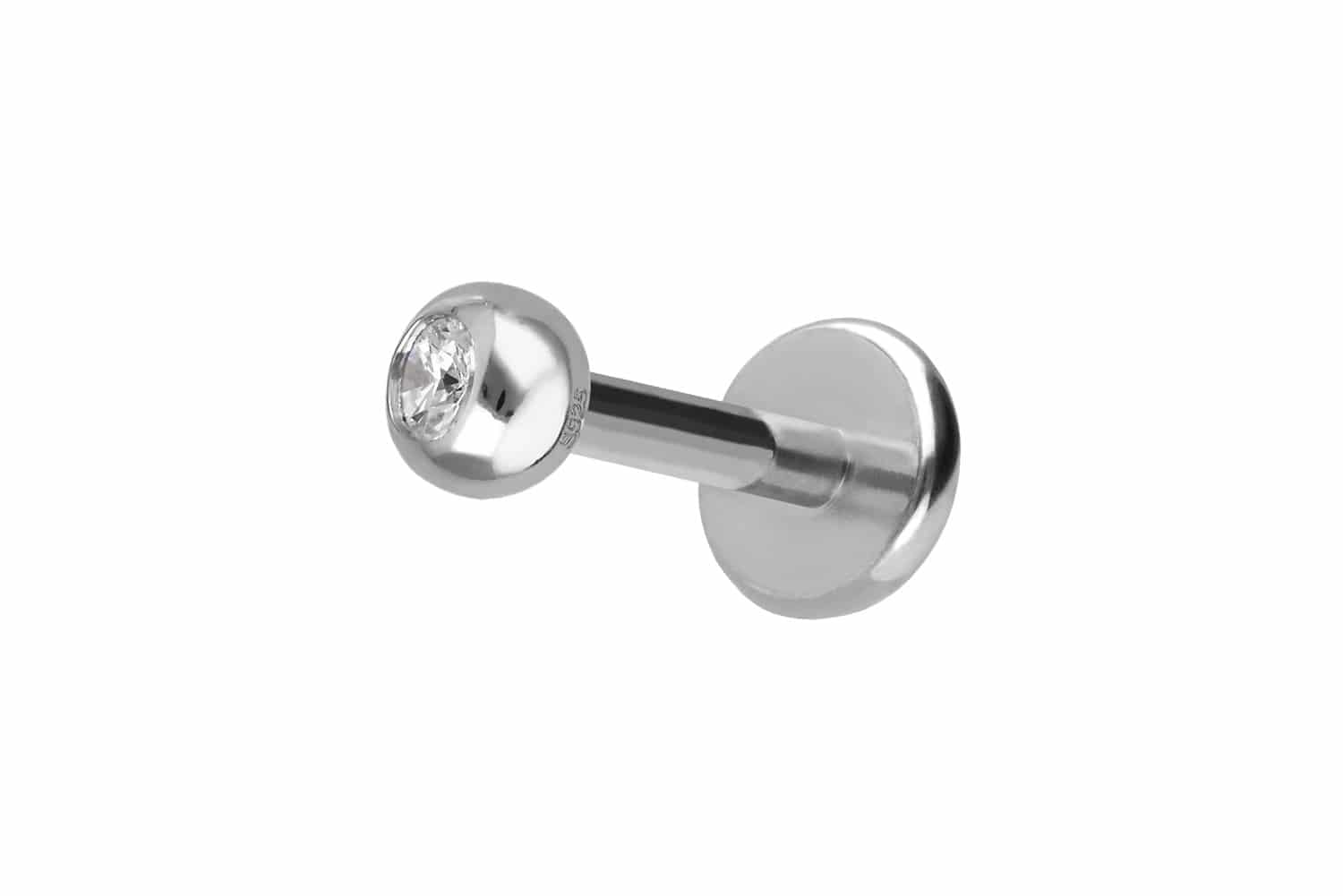 Titan Labret mit Innengewinde + 925er Silber Aufsatz KUGEL