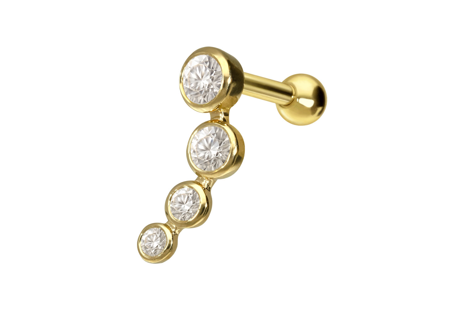 14/18 carat gold ear piercing 4 MOISSANITES