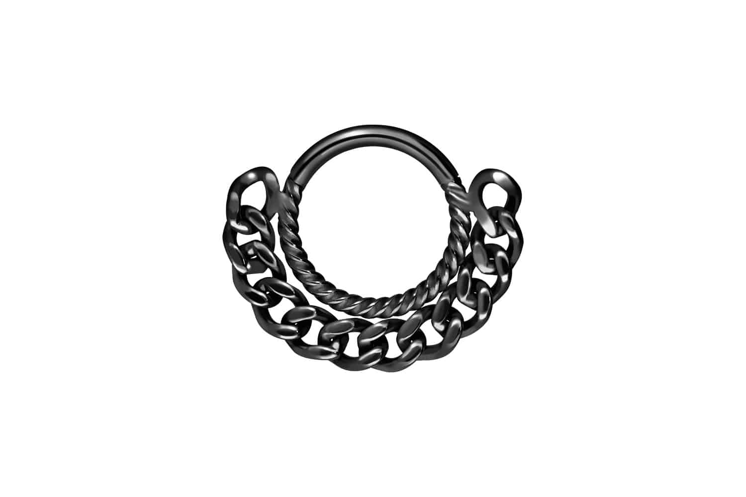 Chirurgenstahl Segmentring Clicker GEDREHT + PANZERKETTE ++SALE++