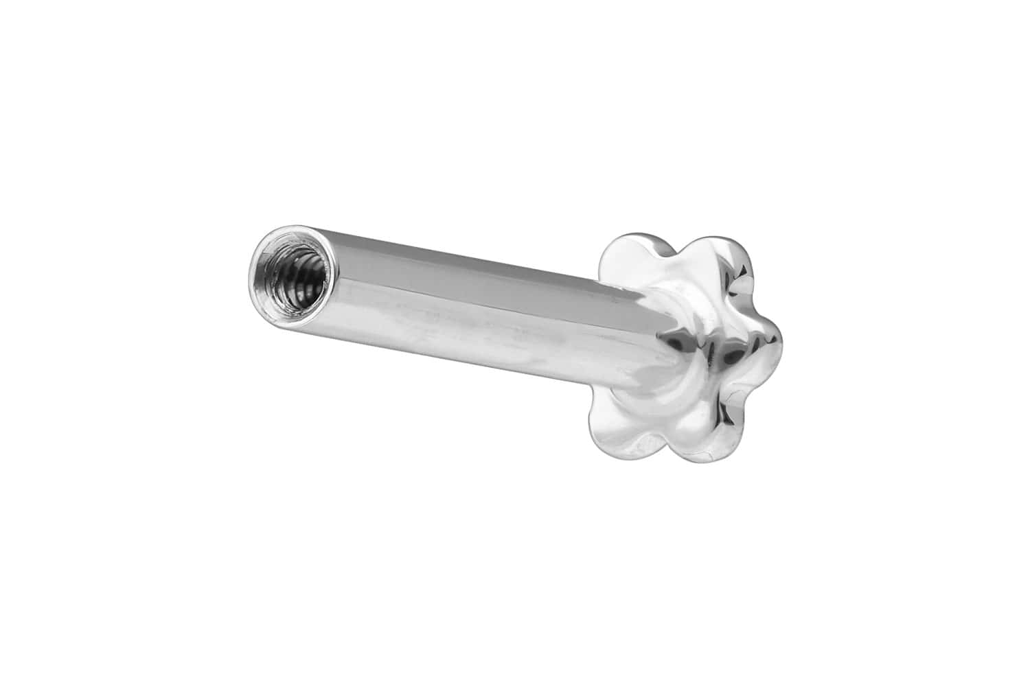 14 Karat Gold Labret mit Innengewinde ohne Aufsatz BLUME