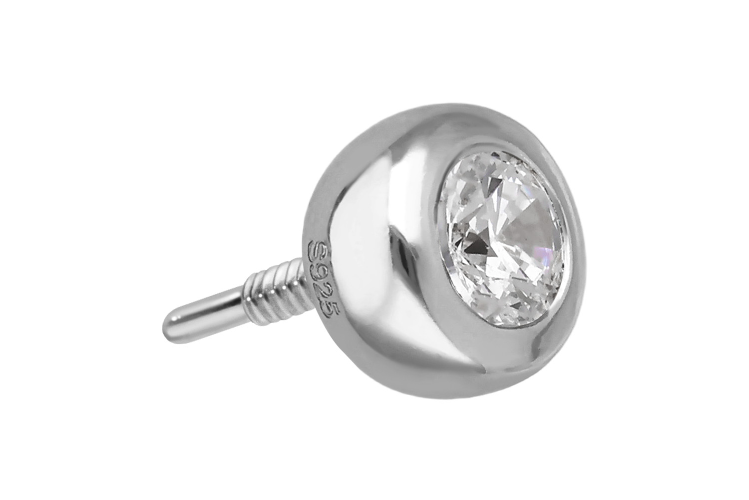 925er Silber Schraubaufsatz mit Außengewinde MOISSANIT