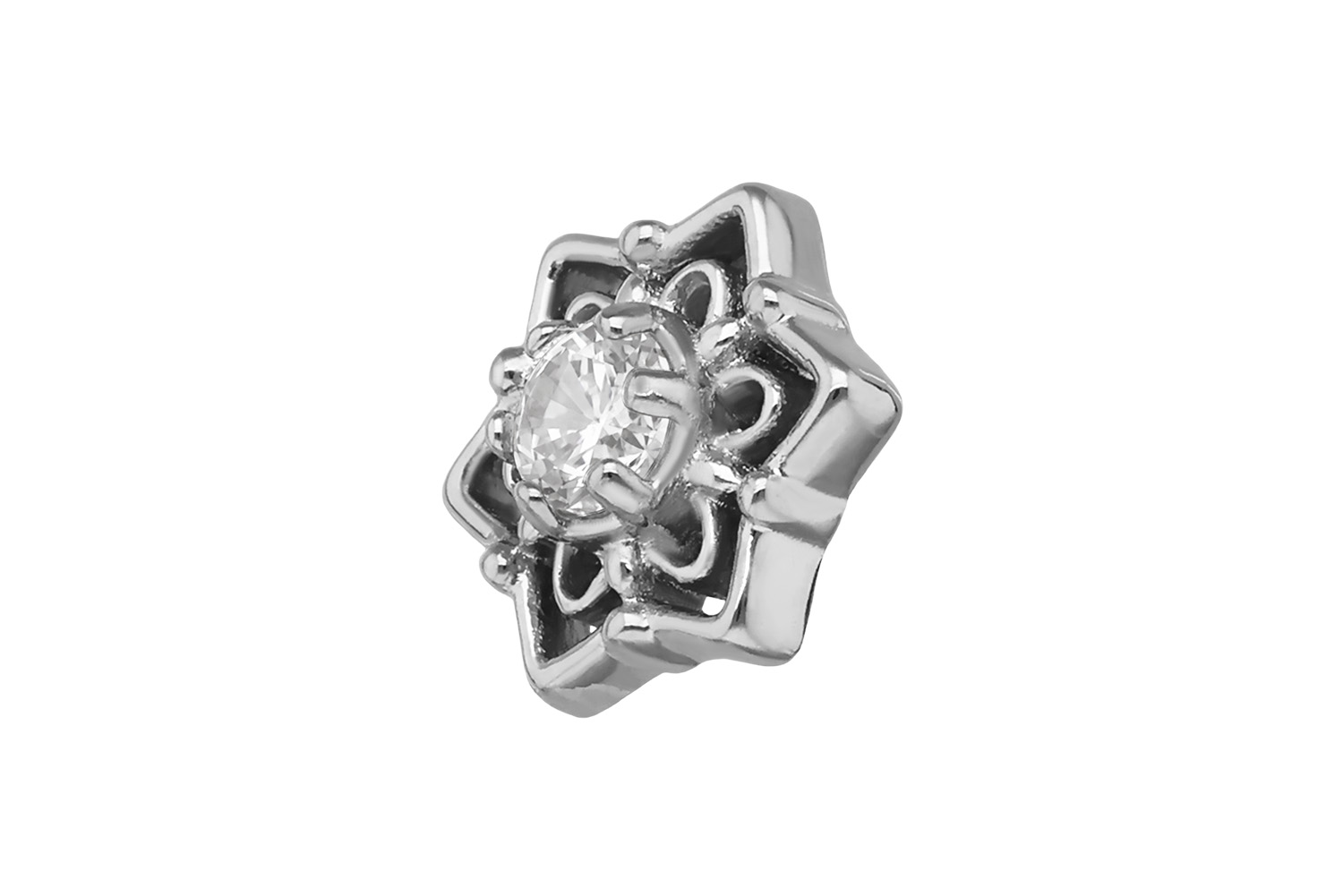 Titanium screw-in attachment with external thread SNOWFLAKE