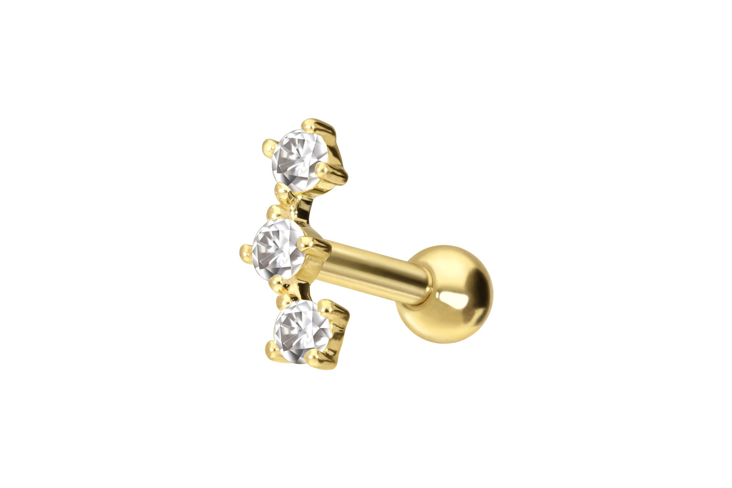 14/18 Karat Gold Ohrpiercing 3 MOISSANITE