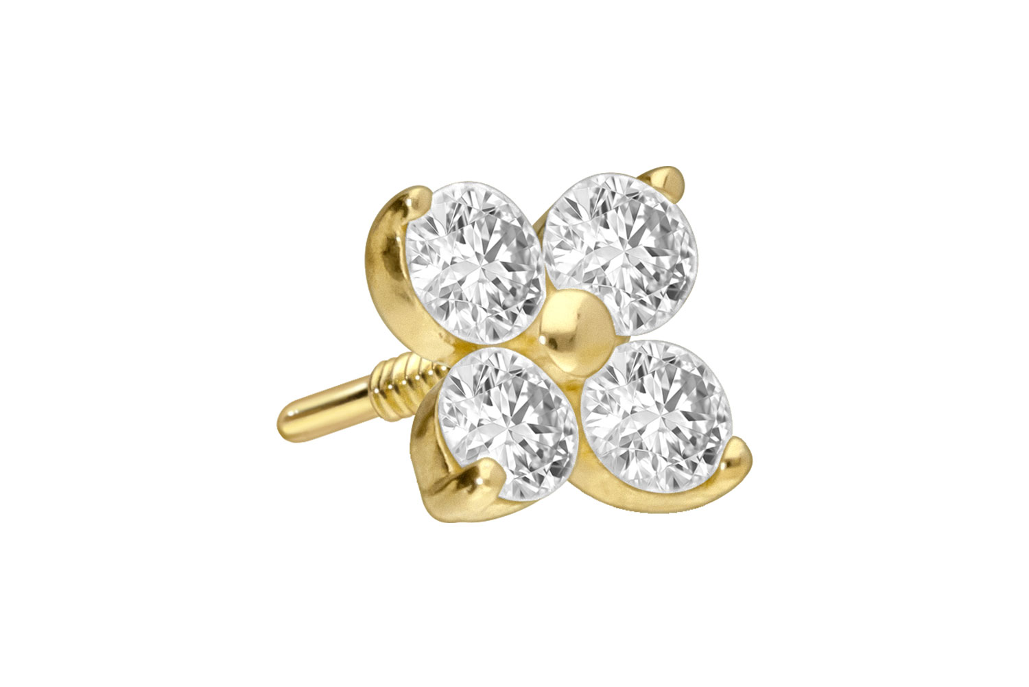 18 Karat Gold Schraubaufsatz mit Außengewinde DIAMANT-BLUME