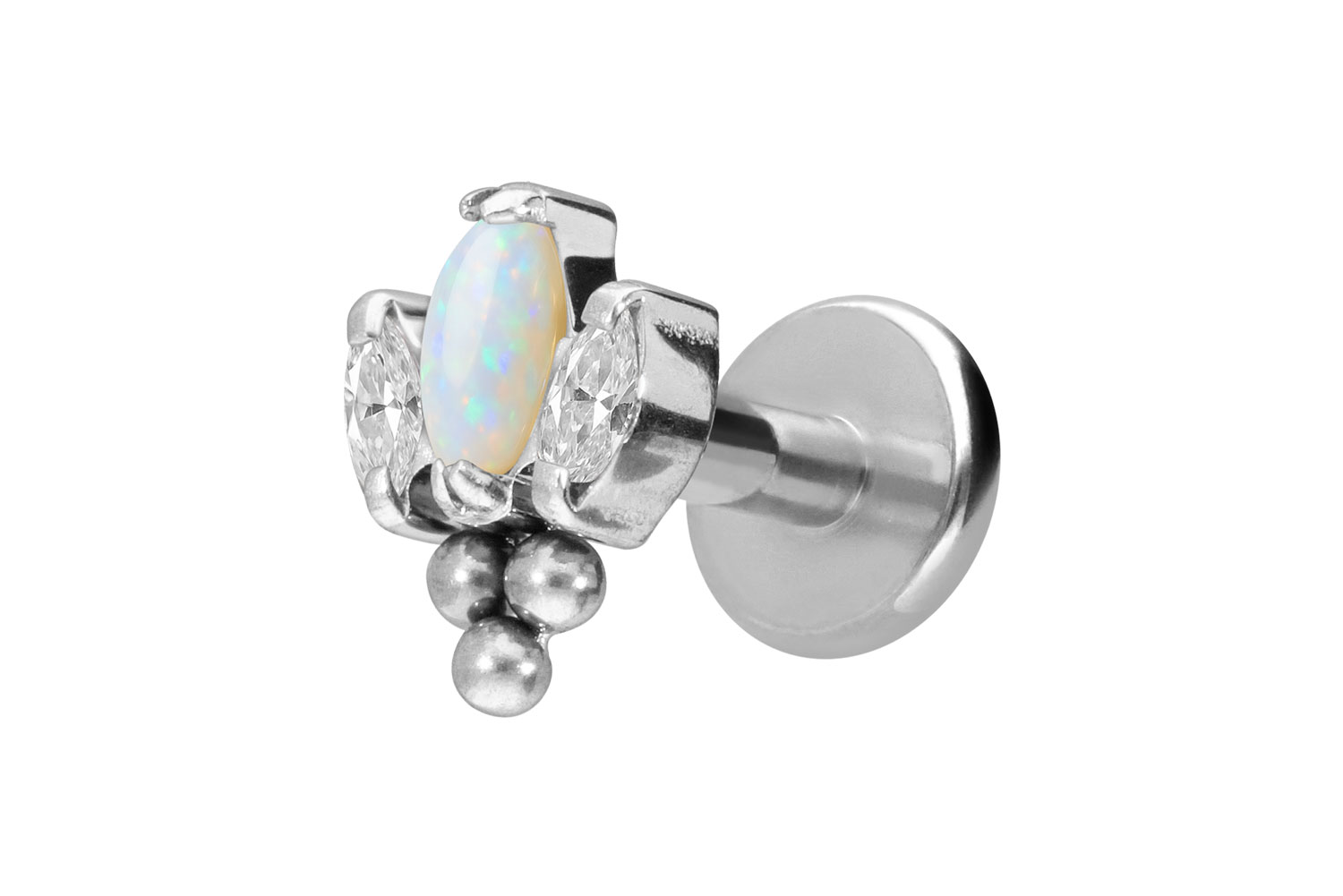 Titan Labret mit Innengewinde LOTUSBLÜTE + 3 KUGELN