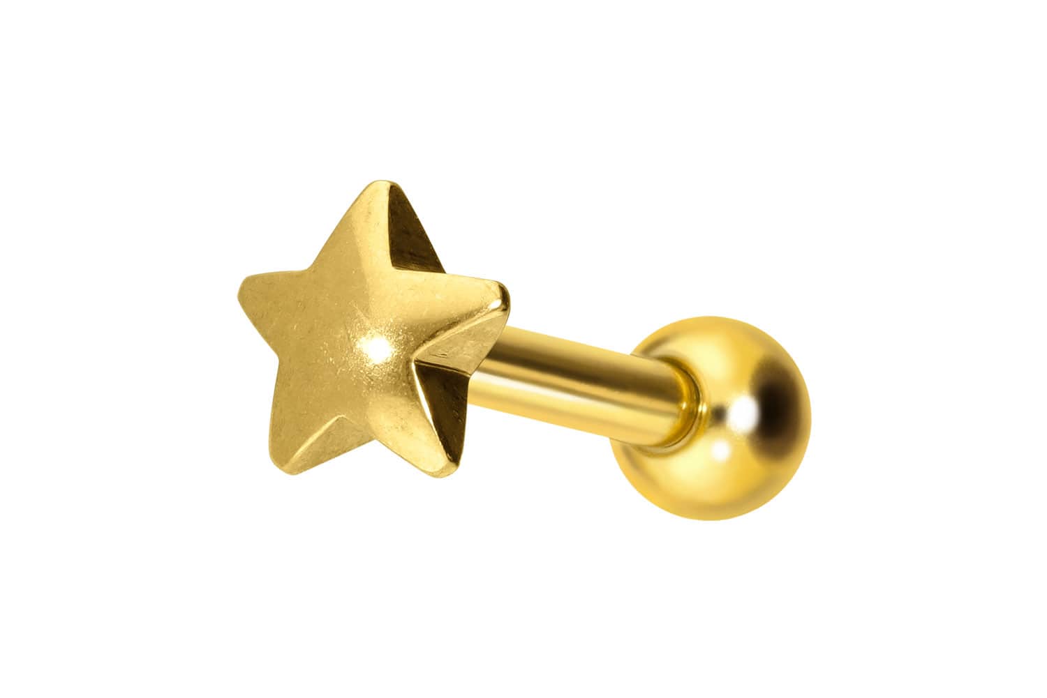 Titan Ohrpiercing mit Innengewinde STERN