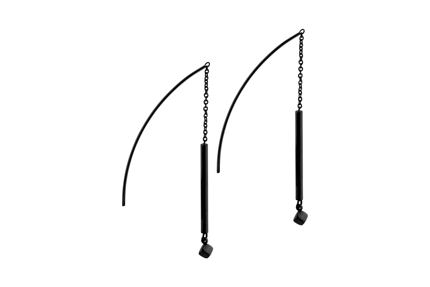 Chirurgenstahl Ohrring Kette STANGE + WÜRFEL ++SALE++