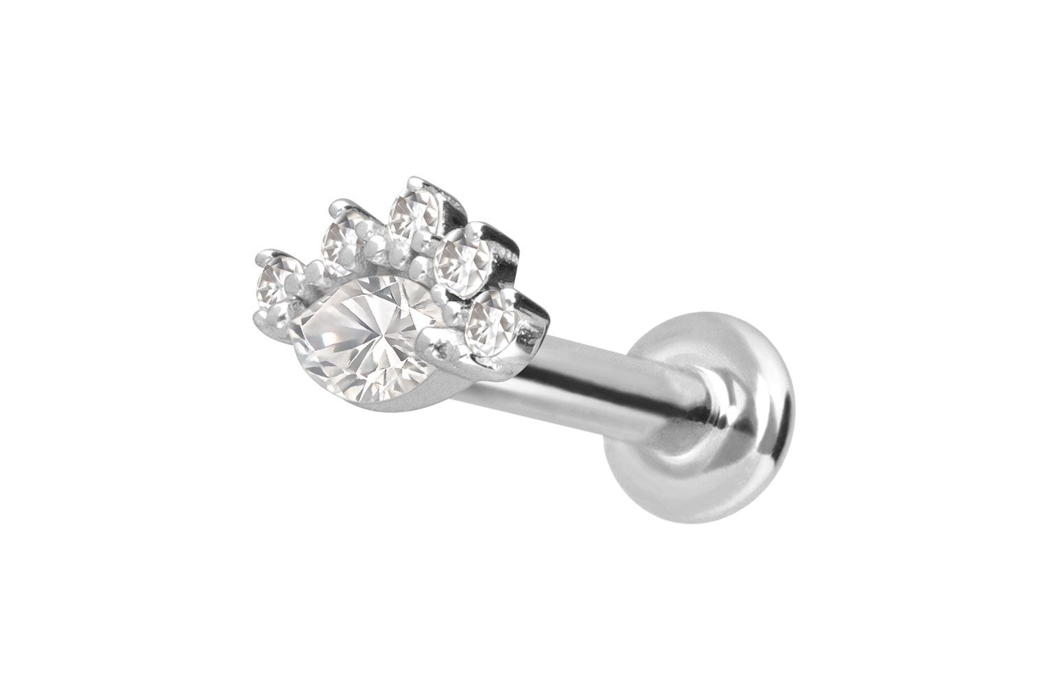 14 Karat Gold Labret mit Push Fit MOISSANITE