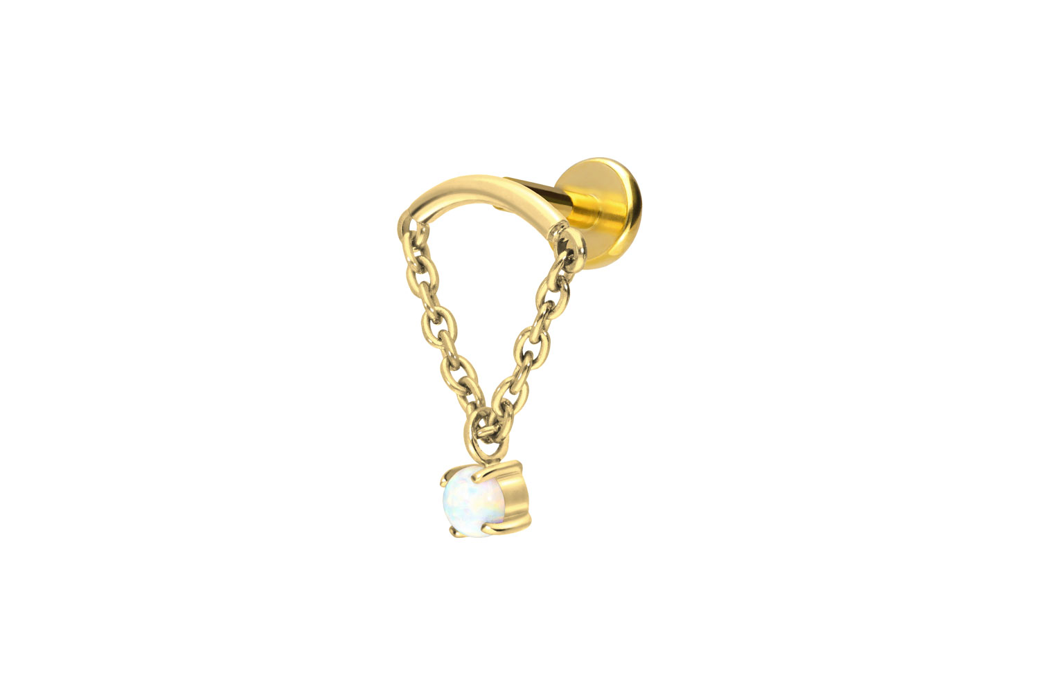 Titan Labret mit Push Fit BOGEN + KETTE + SYNTHETISCHER OPAL