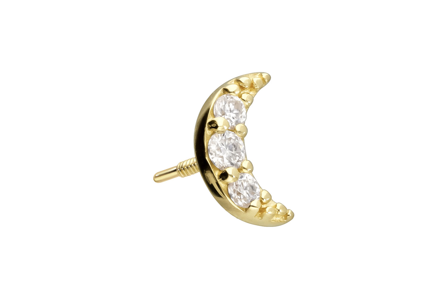 14 carat gold screw-in attachment with external thread MOISSANITE MOON