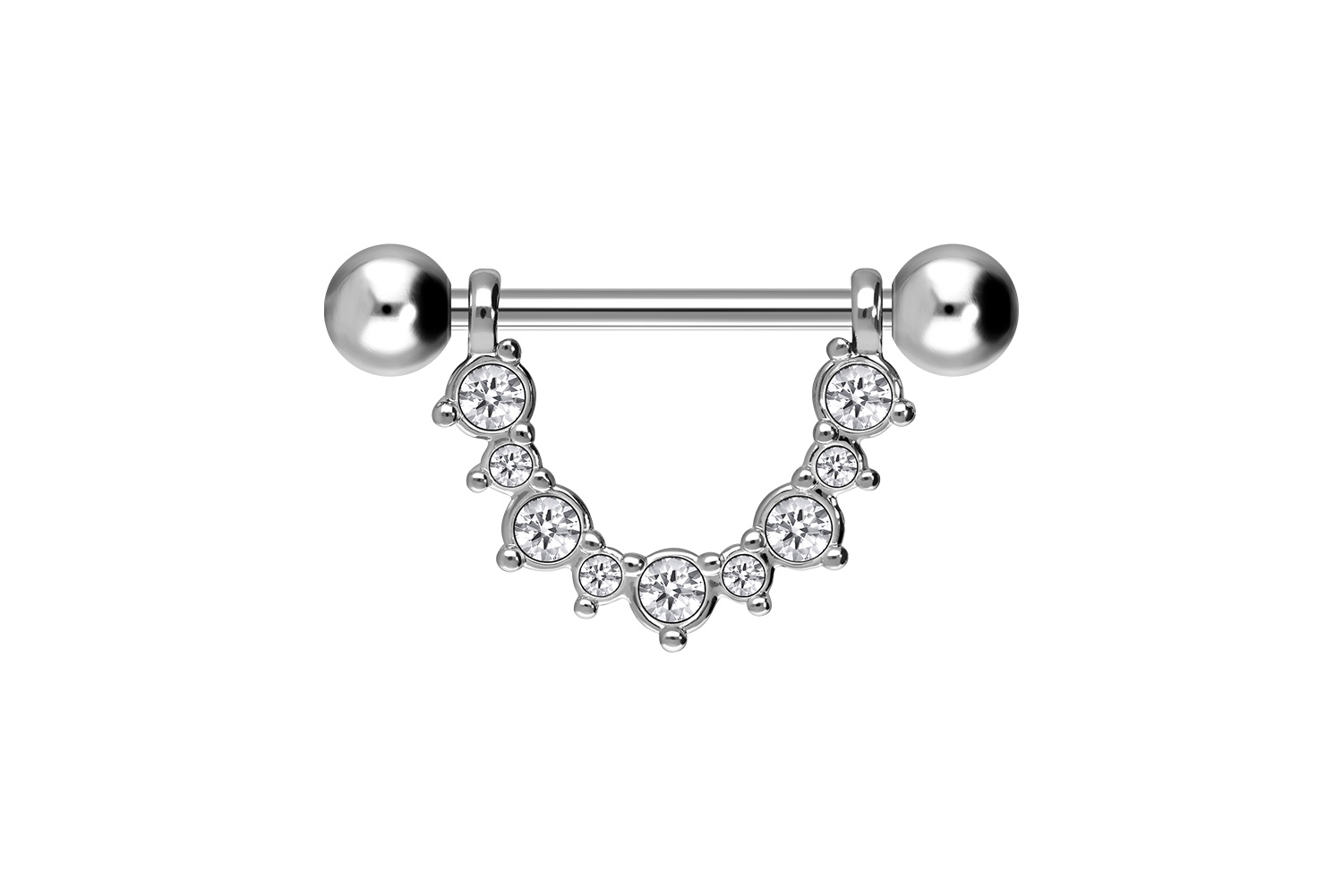 Chirurgenstahl Nippelpiercing KRISTALLE