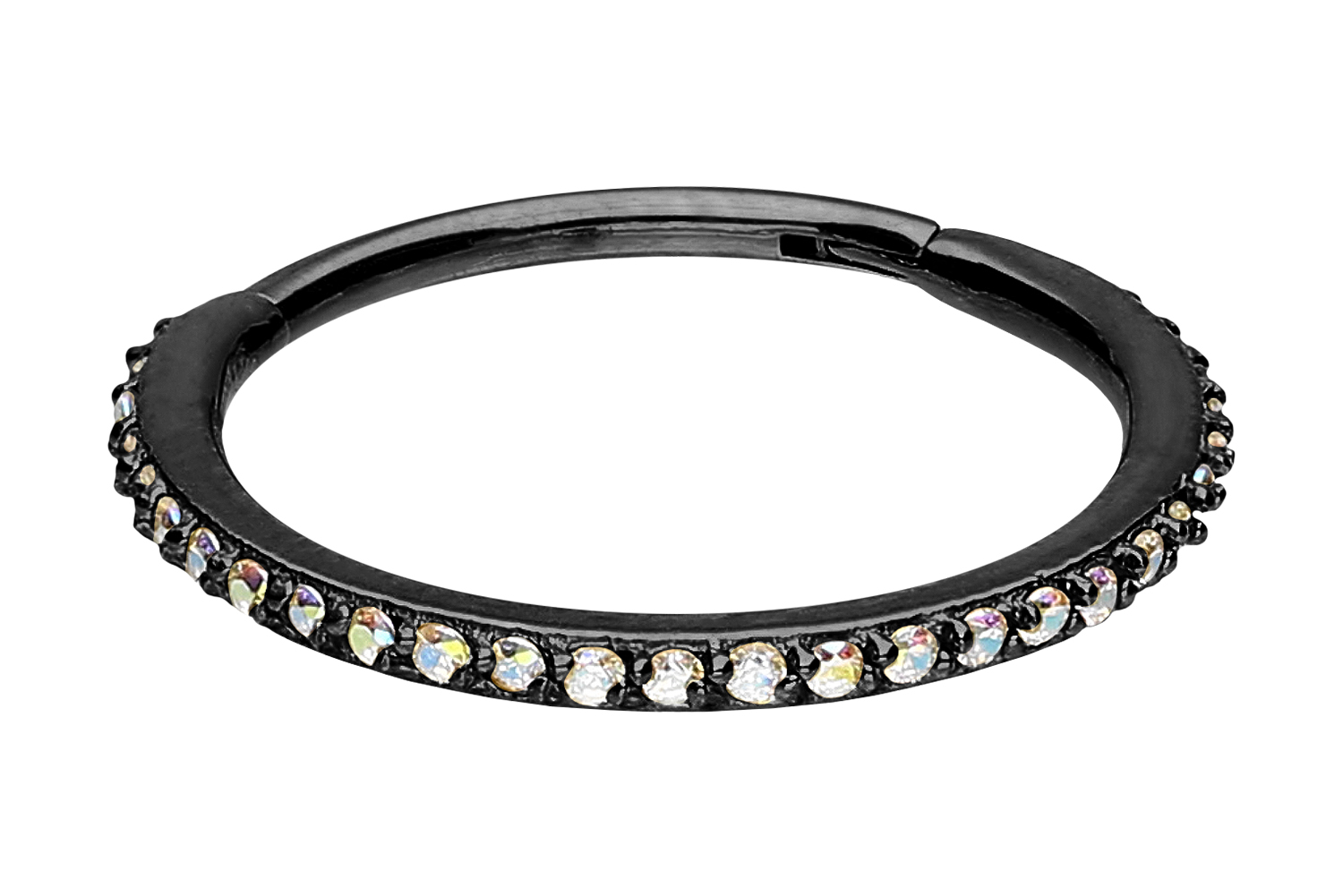 Chirurgenstahl Segmentring Clicker EINGEFASSTE KRISTALLE ++SALE++