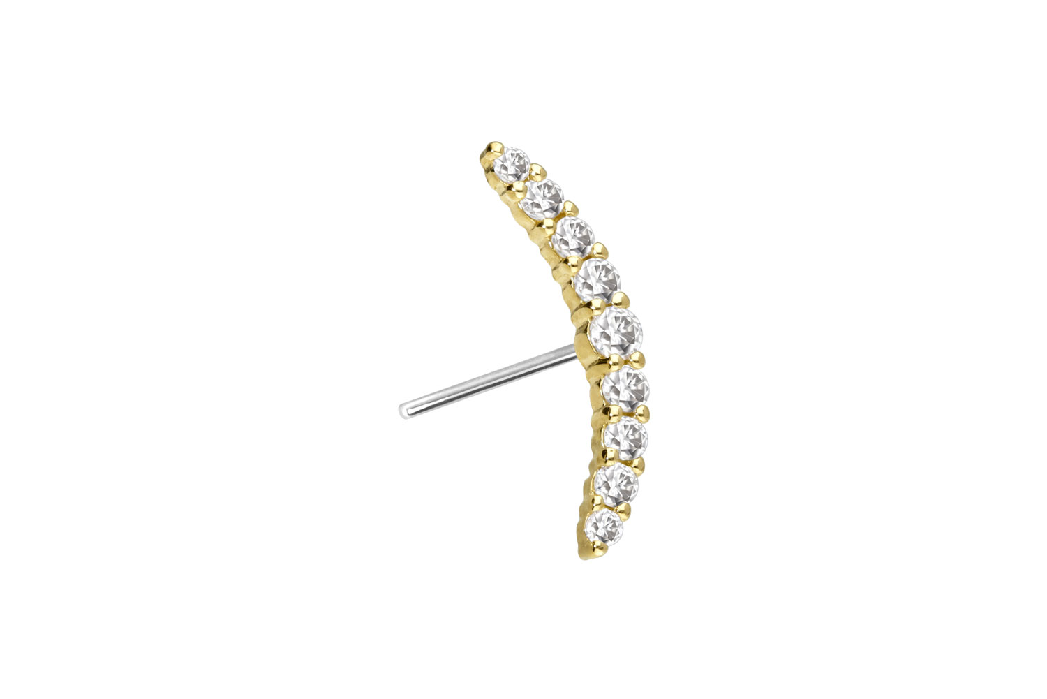 14 Karat Gold Aufsatz mit Titan Push Pin MOISSANIT-BOGEN 14 Karat Gold Aufsatz mit Titan Push Pin MOISSANIT-BOGEN