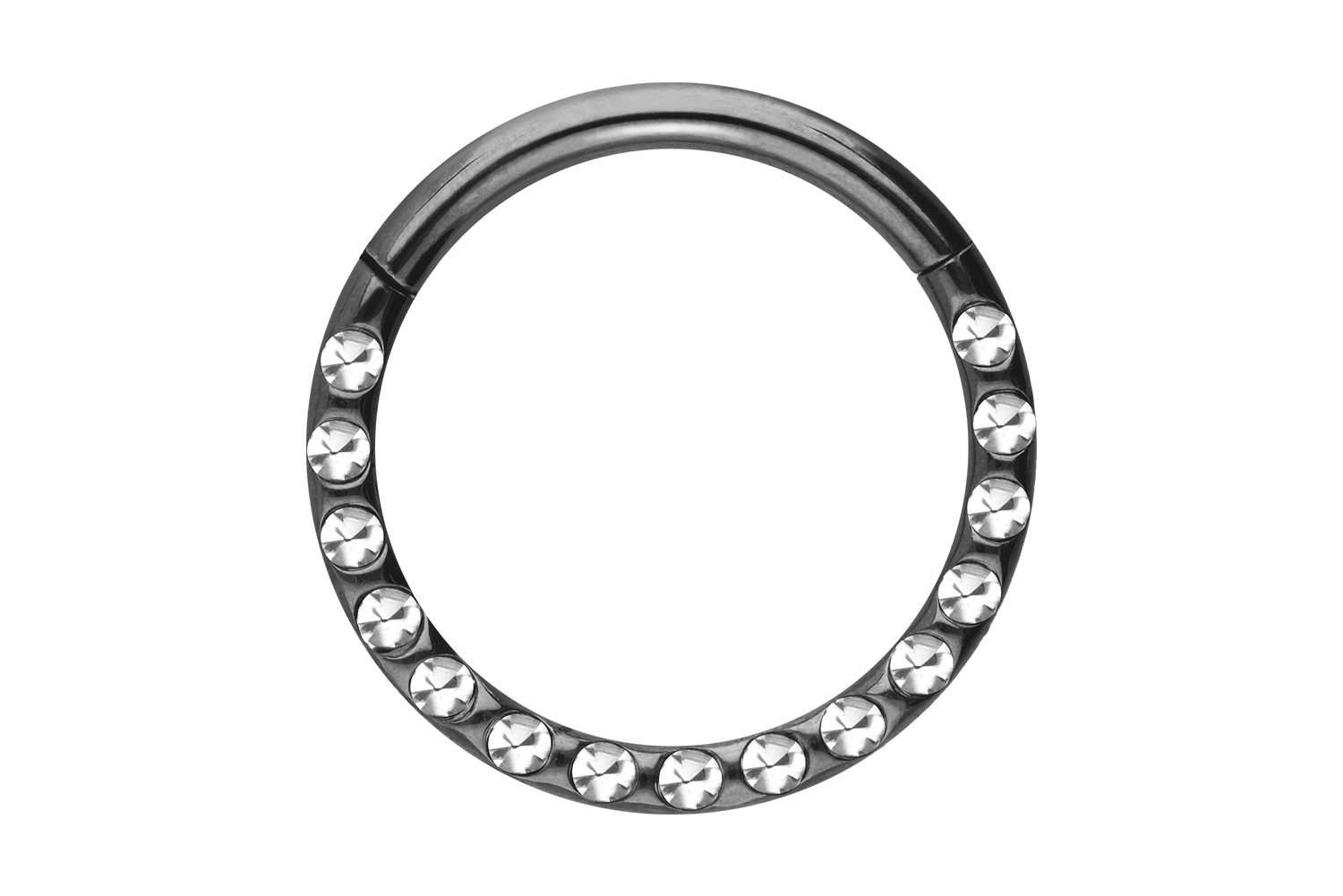 Chirurgenstahl Segmentring Clicker KRISTALLE + EPOXY