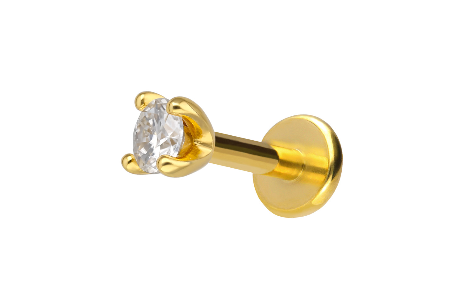 Titan Labret mit Innengewinde + 925er Silber Aufsatz MOISSANIT
