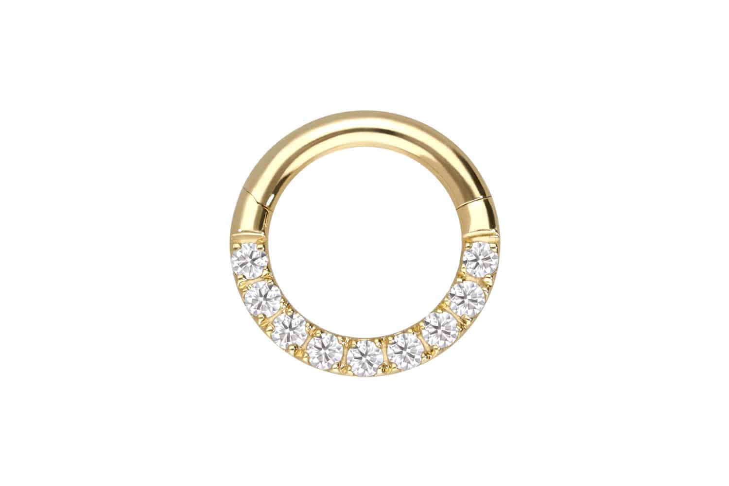 18 carat gold segment ring clicker SET MOISSANITES