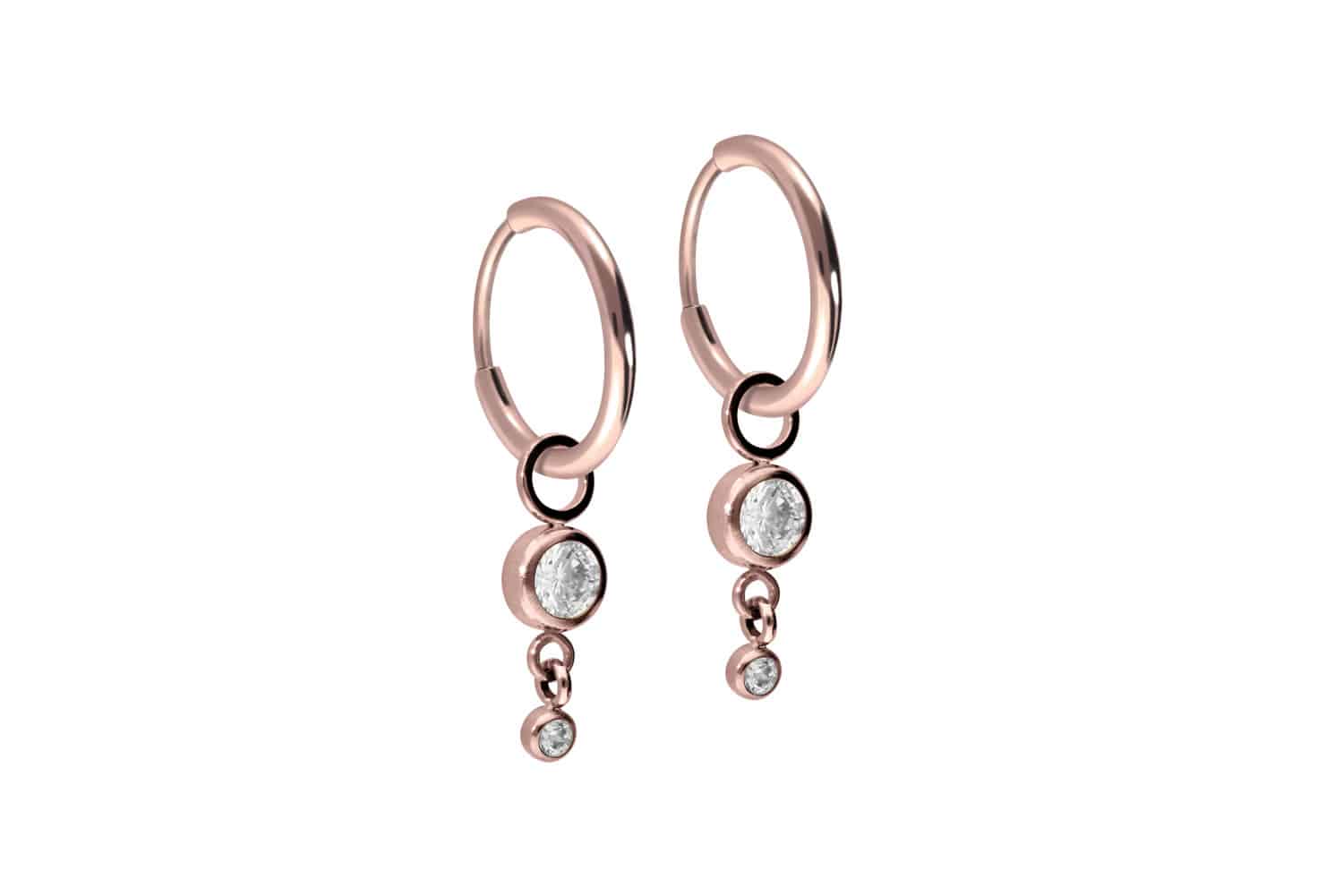 Titan Ohrclicker Creolen 2 RUNDE KRISTALLE