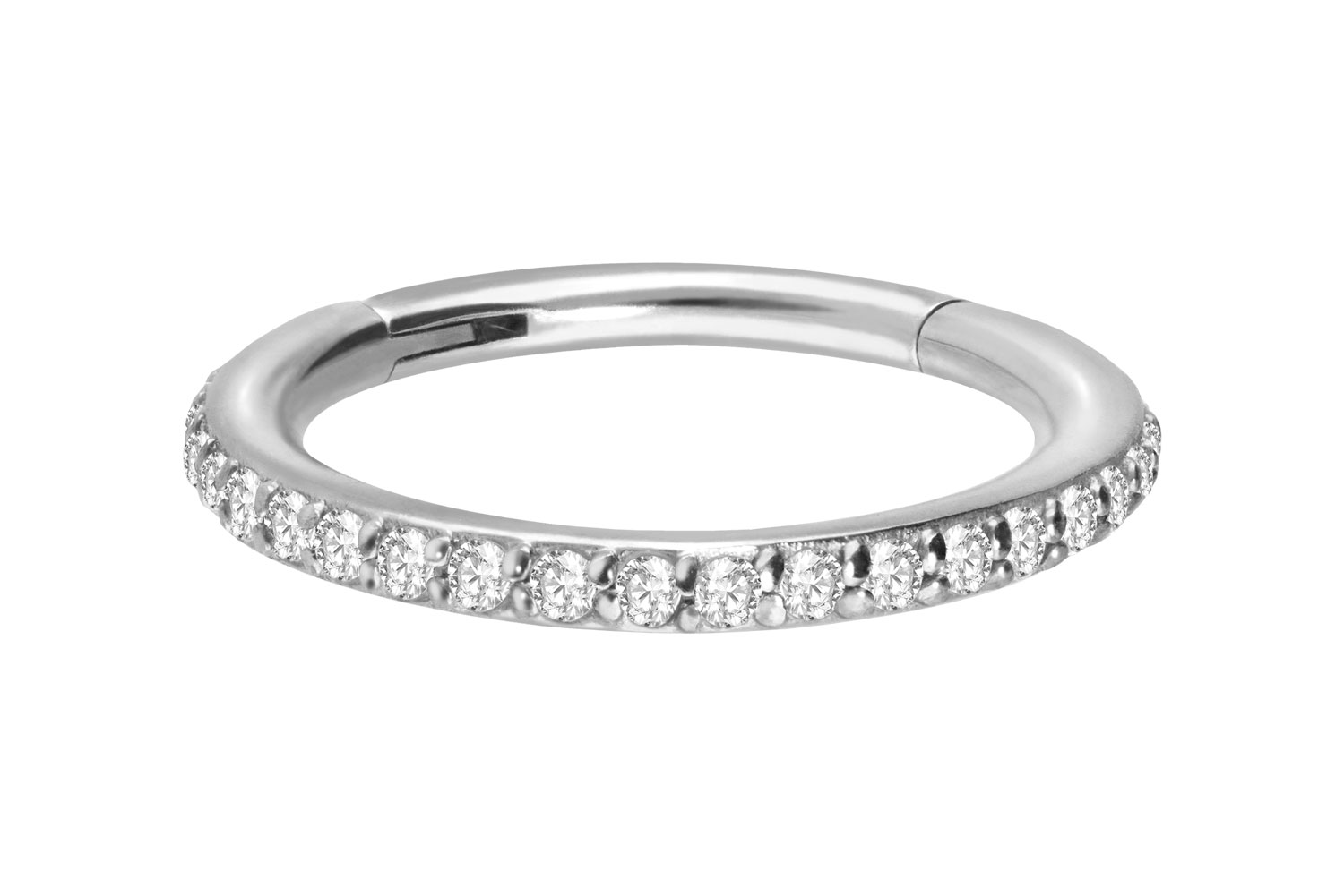 Chirurgenstahl Segmentring Clicker EINGEFASSTE KRISTALLE