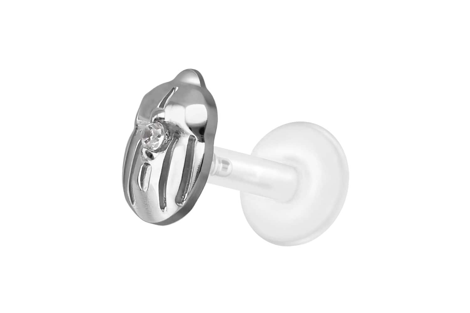 PTFE Labret mit Innengewinde + Titan-Aufsatz SKARABÄUS
