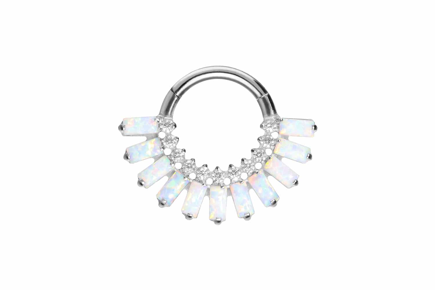 Titan Segmentring Clicker EINGEFASSTE KRISTALLE + SYNTHETISCHE OPALE