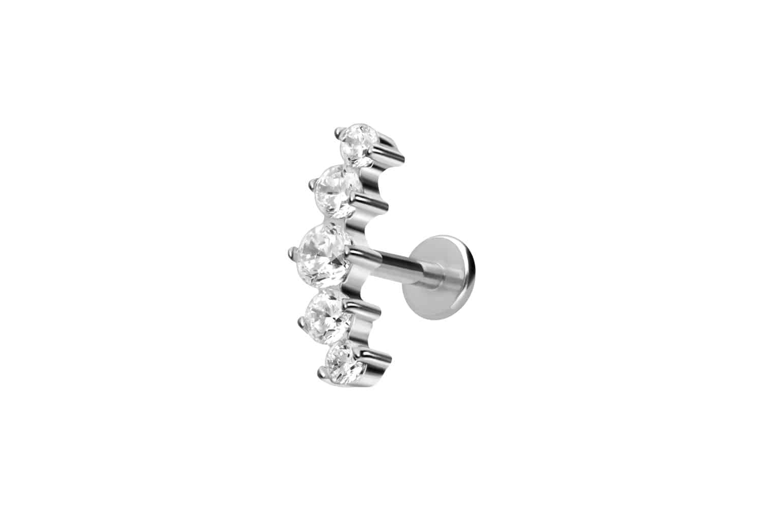 Titan Labret mit Innengewinde 5 EINGEFASSTE KRISTALLE